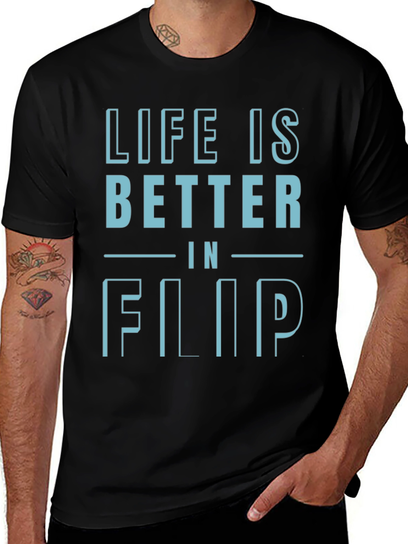Life is Better in Flip T-Shirt - Black