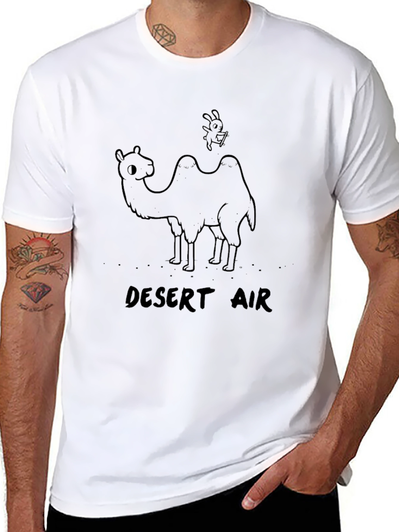 Desert Air Graphic T-Shirt - Camel & Bunny Tee
