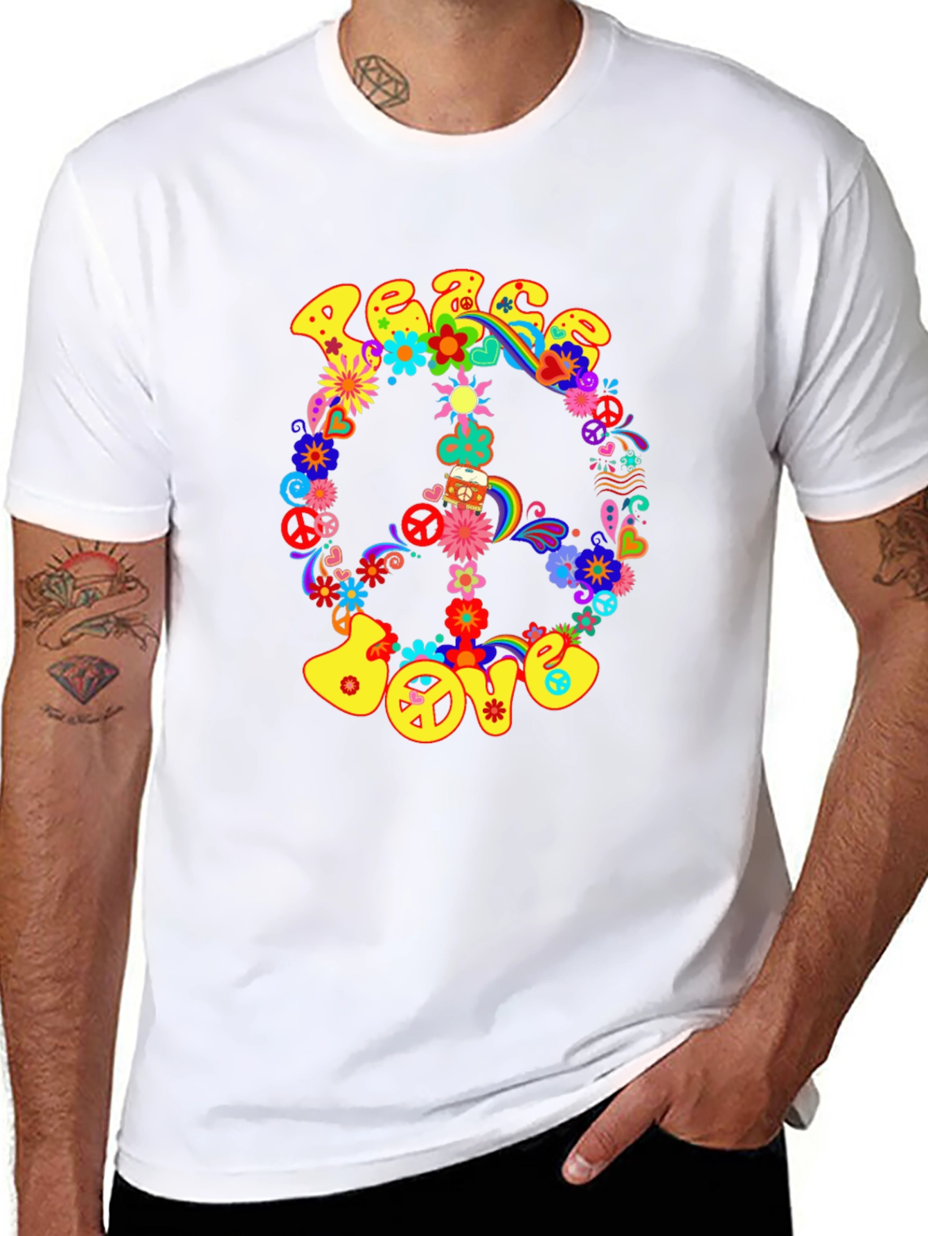 Peace & Love Graphic T-Shirt - Retro Style