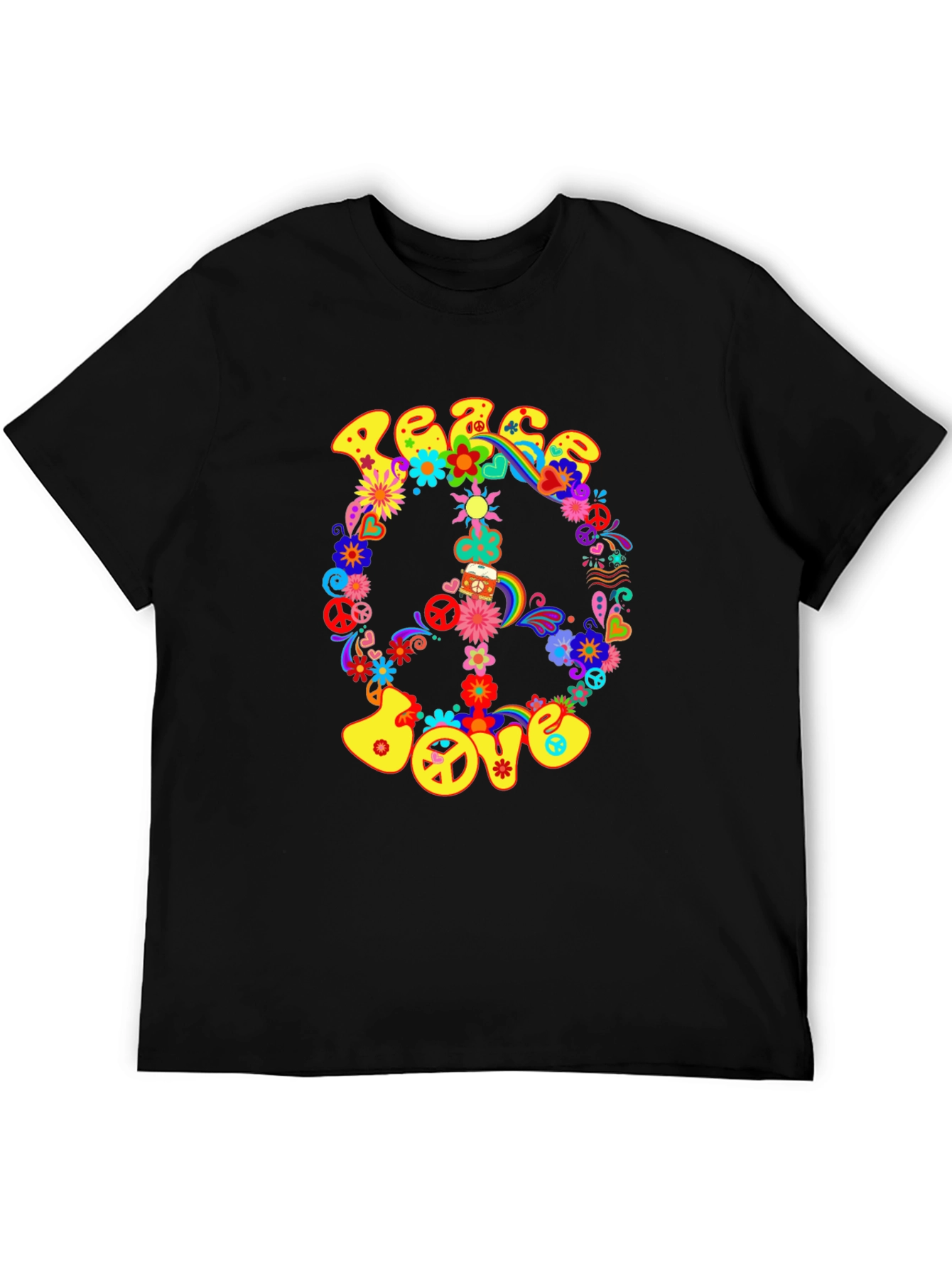 Peace & Love Graphic T-Shirt - Retro Style