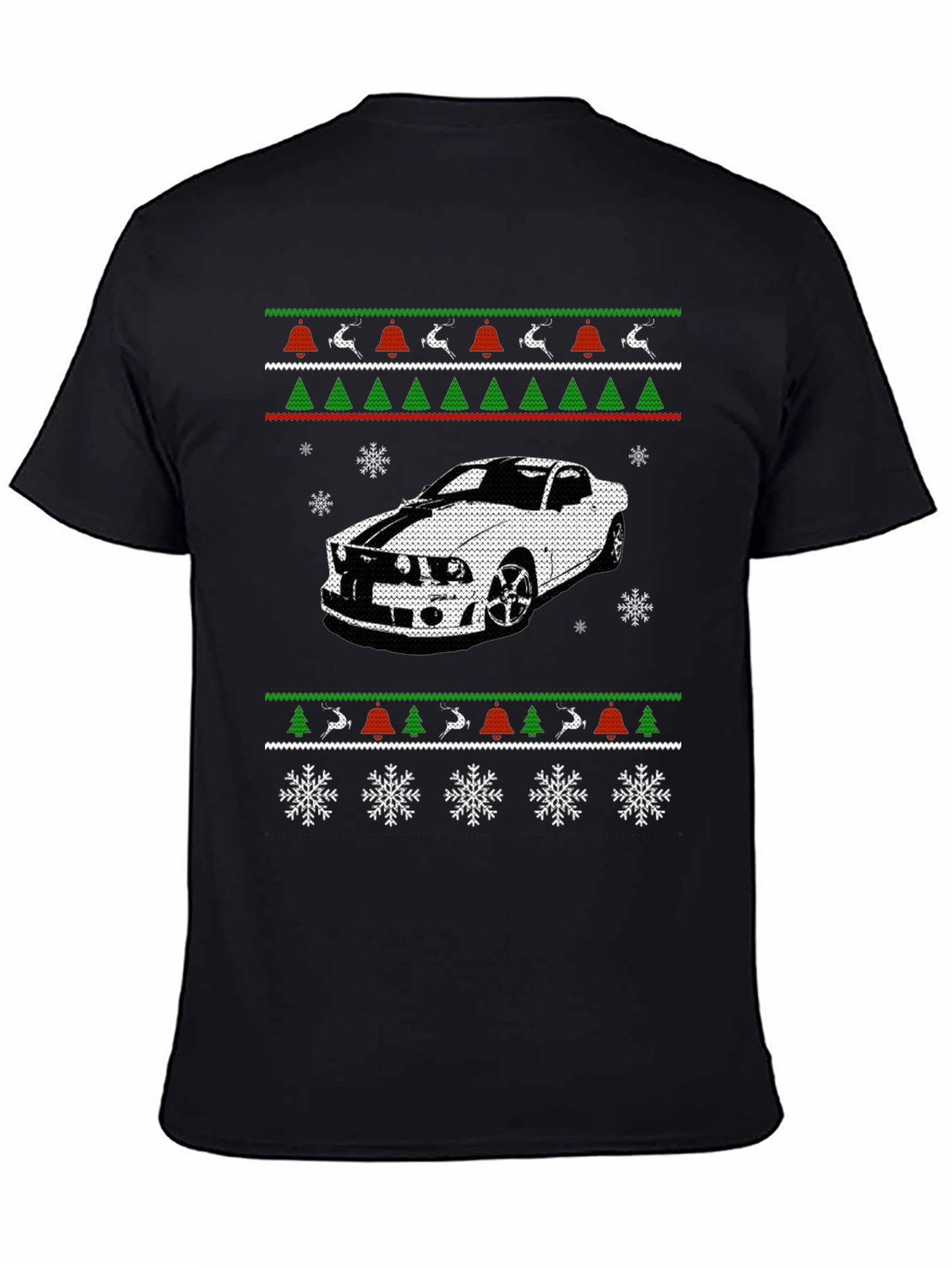 Car Christmas Ugly Sweater Style T-Shirt
