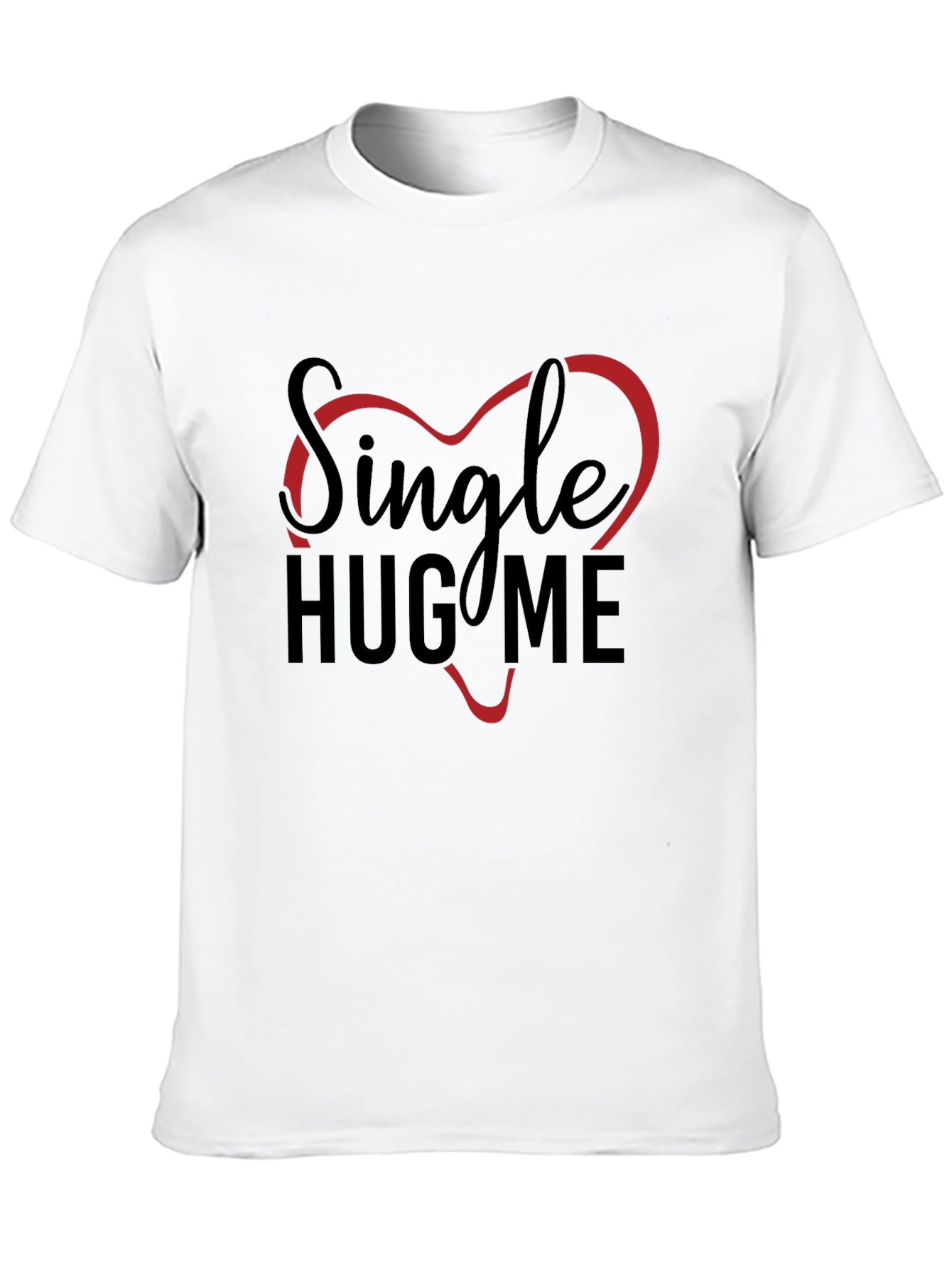 Single Hug Me Graphic T-Shirt - Black