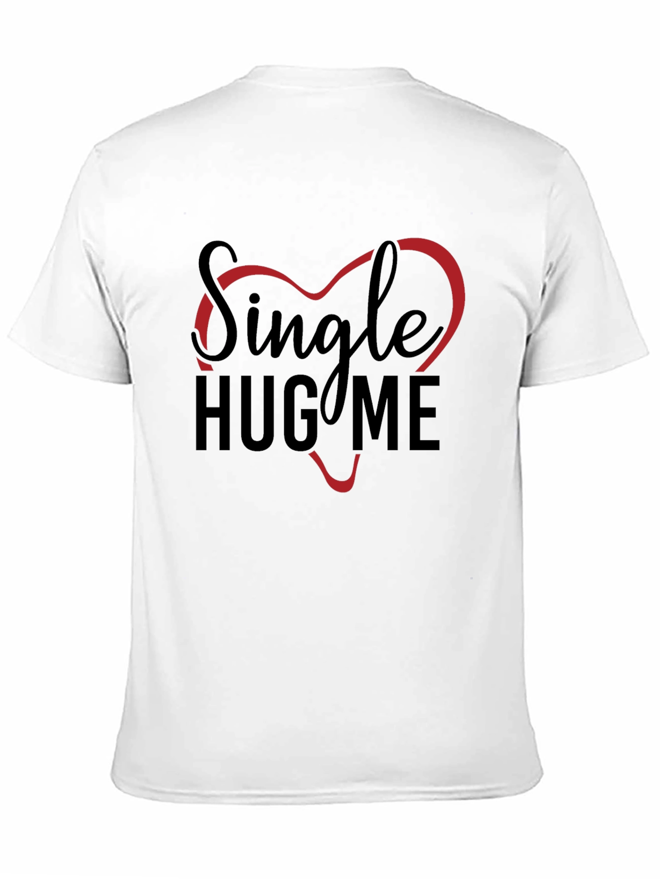 Single Hug Me Graphic T-Shirt - Black