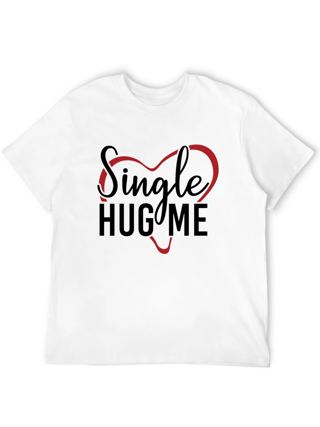 Single Hug Me Graphic T-Shirt - Black