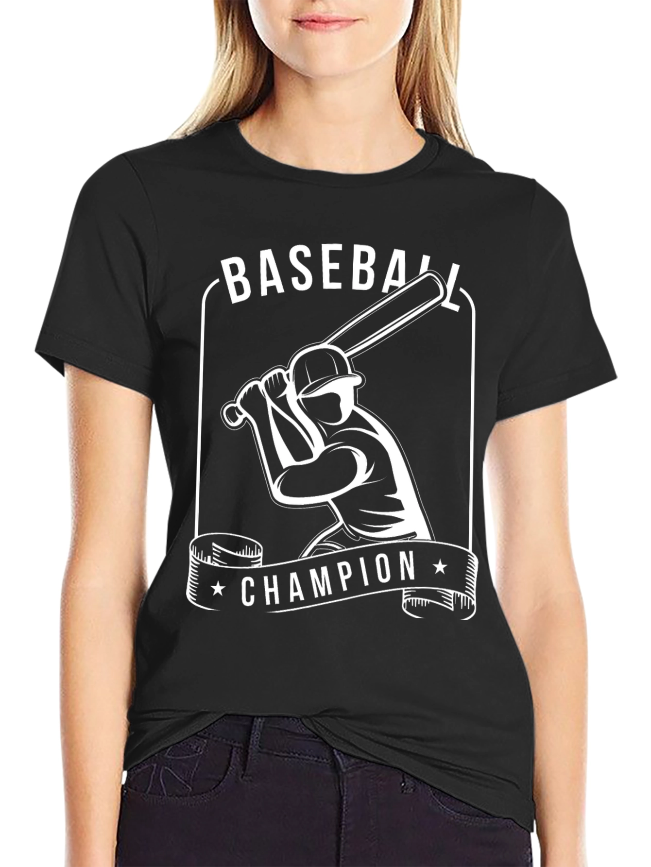 Baseball Champion Graphic Tee - Black
