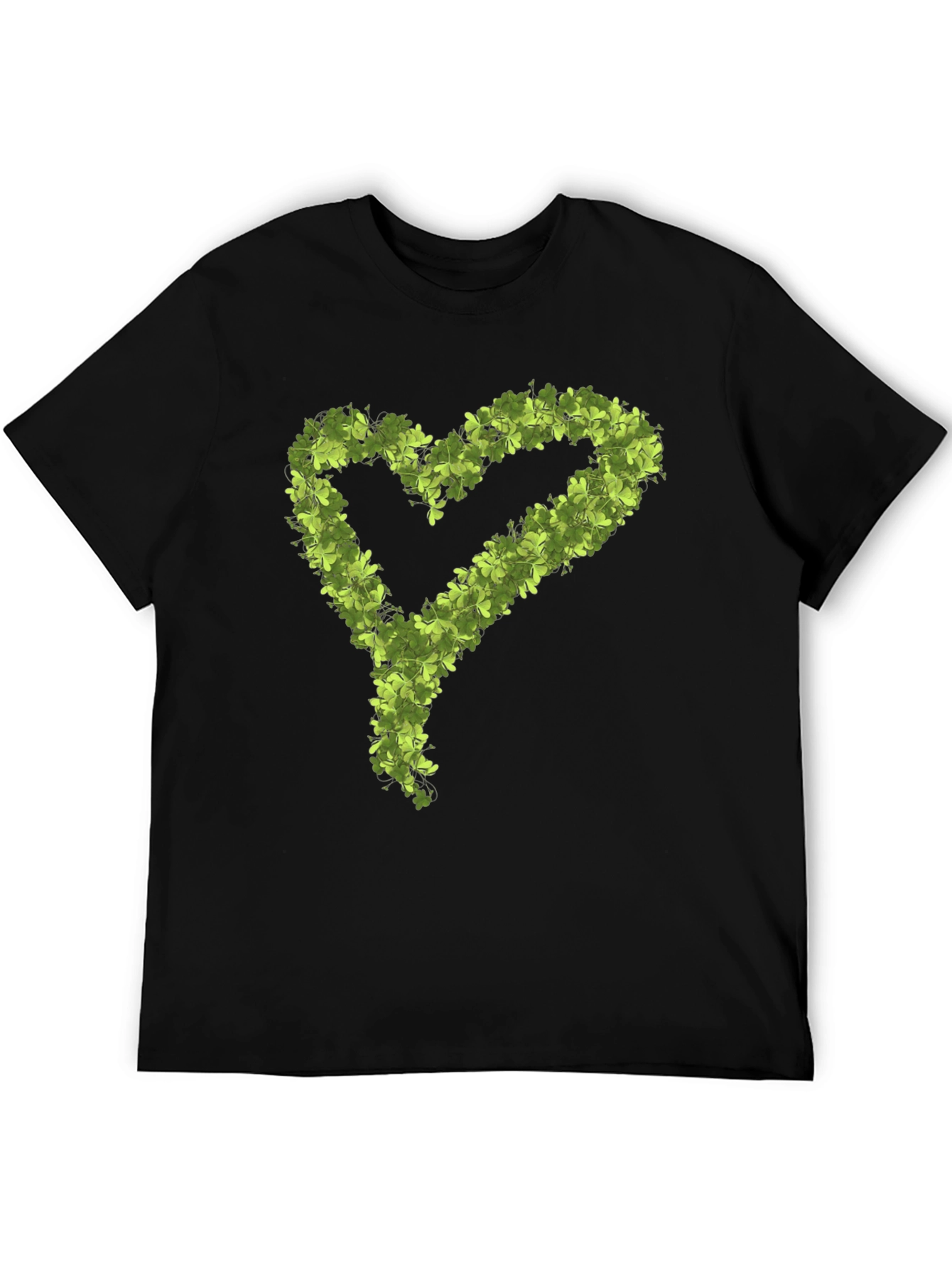Shamrock Heart Graphic Black T-Shirt