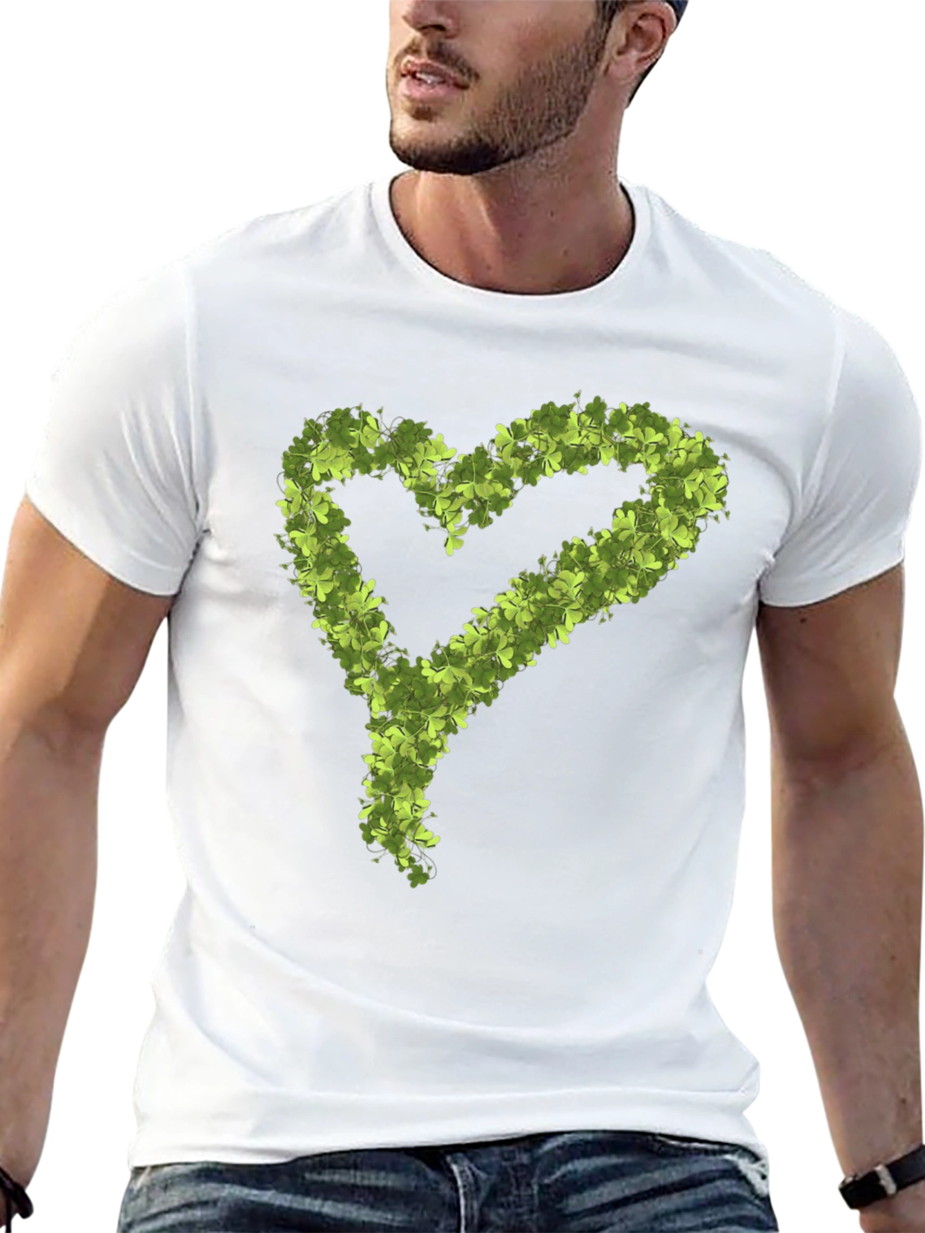 Shamrock Heart Graphic Black T-Shirt