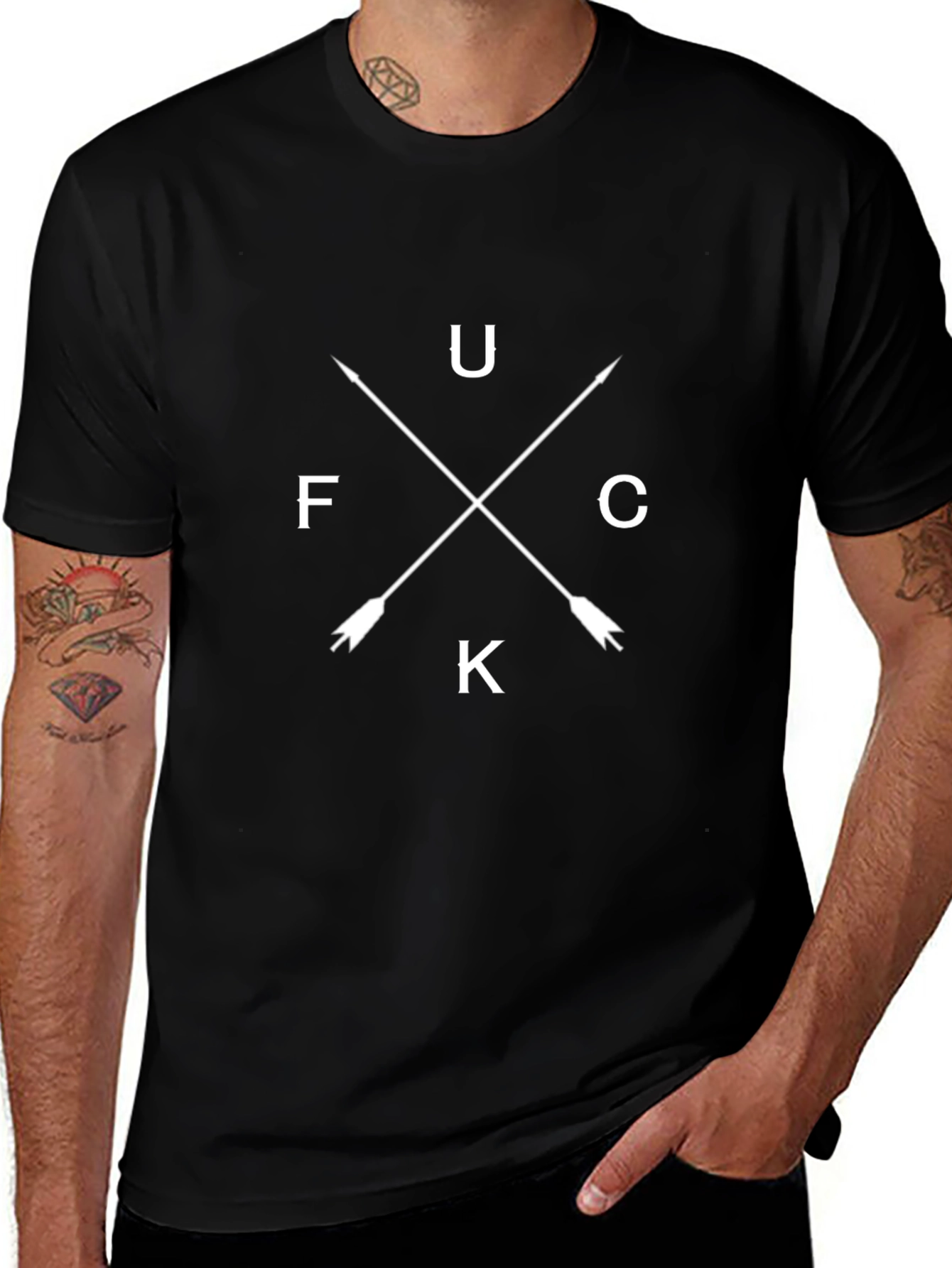 FUCK Arrows Graphic Print Mens T-Shirt