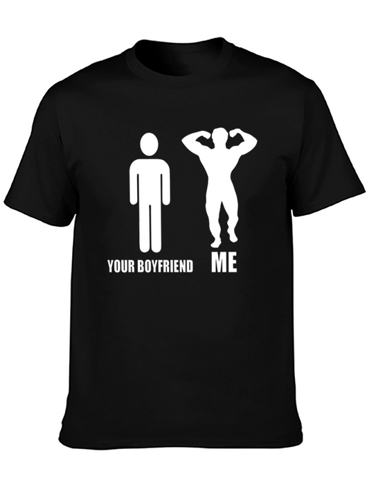 Humorous Your Boyfriend vs. Me Graphic T-Shirt