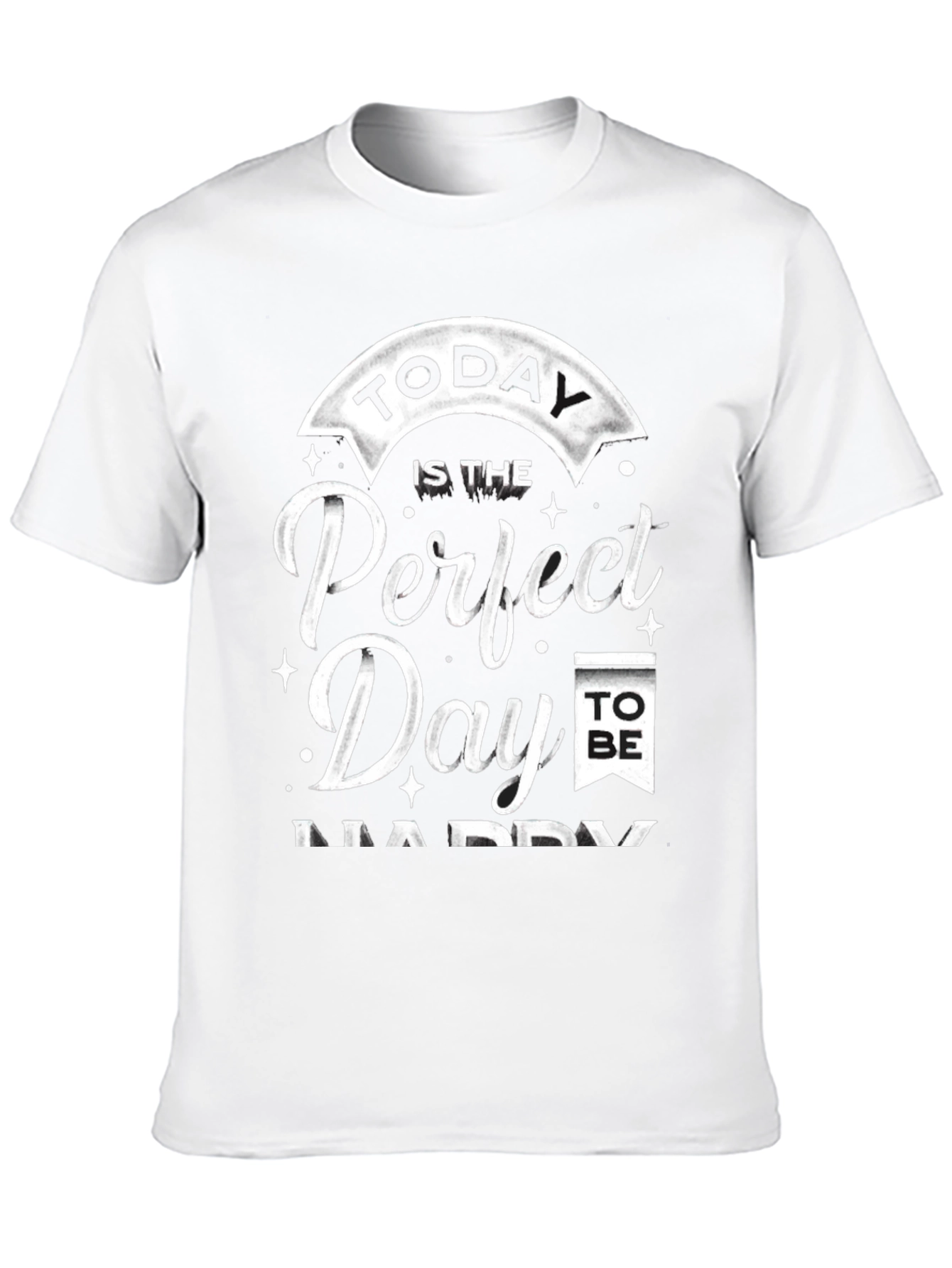 Perfect Day to Be Happy Graphic Tee - Black