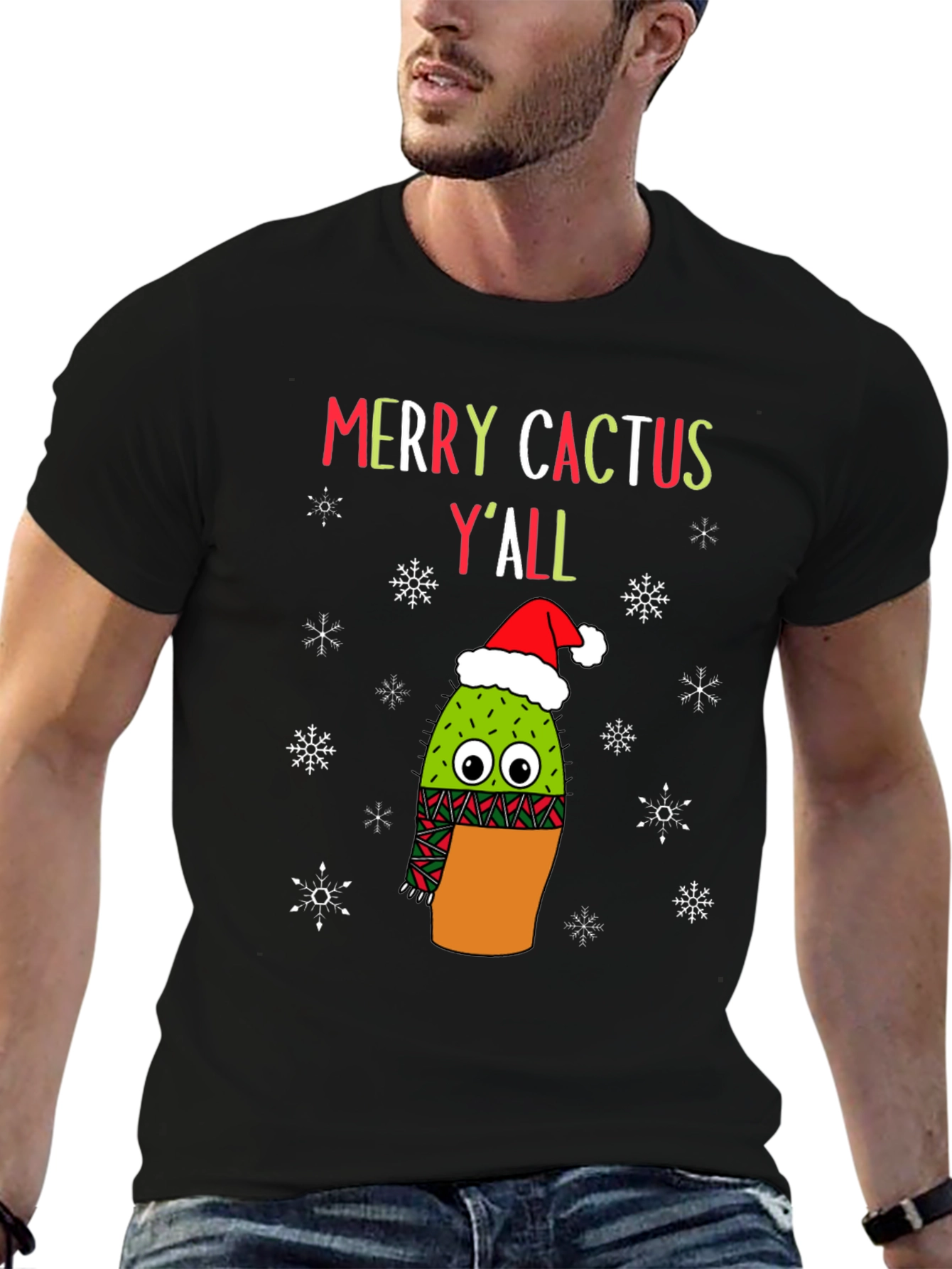 Merry Cactus Yall Christmas T-Shirt