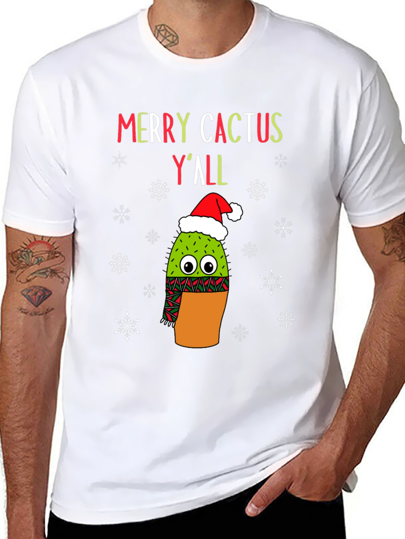 Merry Cactus Yall Christmas T-Shirt