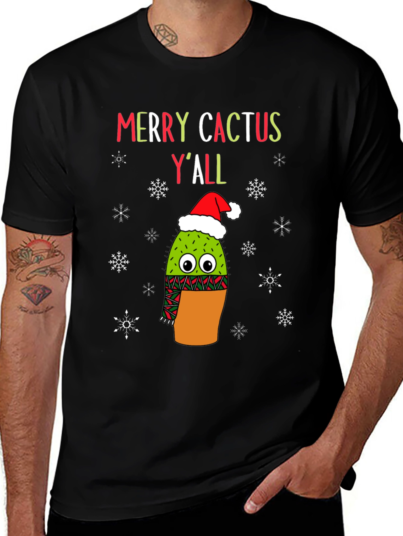 Merry Cactus Yall Christmas T-Shirt