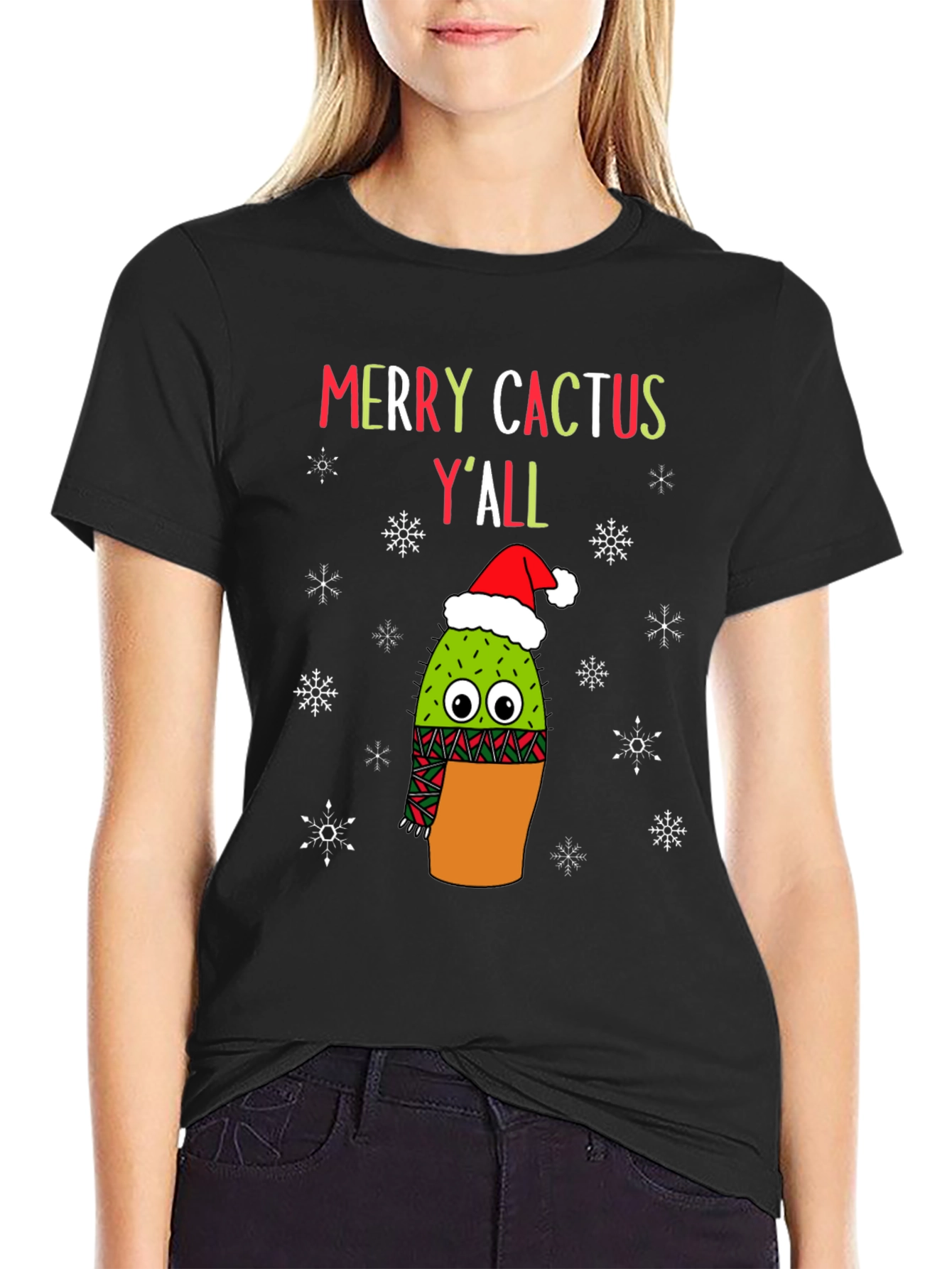 Merry Cactus Yall Christmas T-Shirt