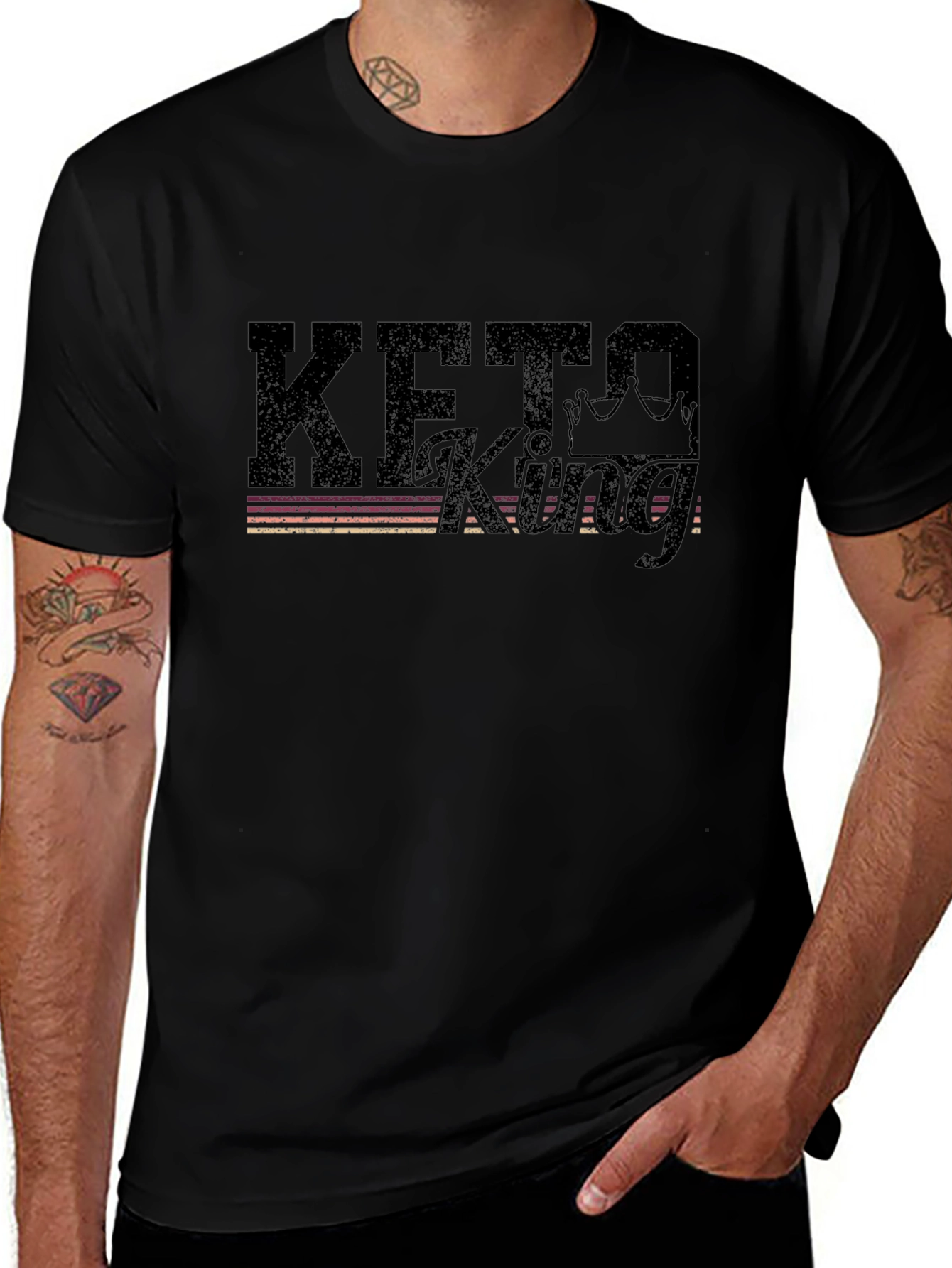 Keto King Black Graphic T-Shirt