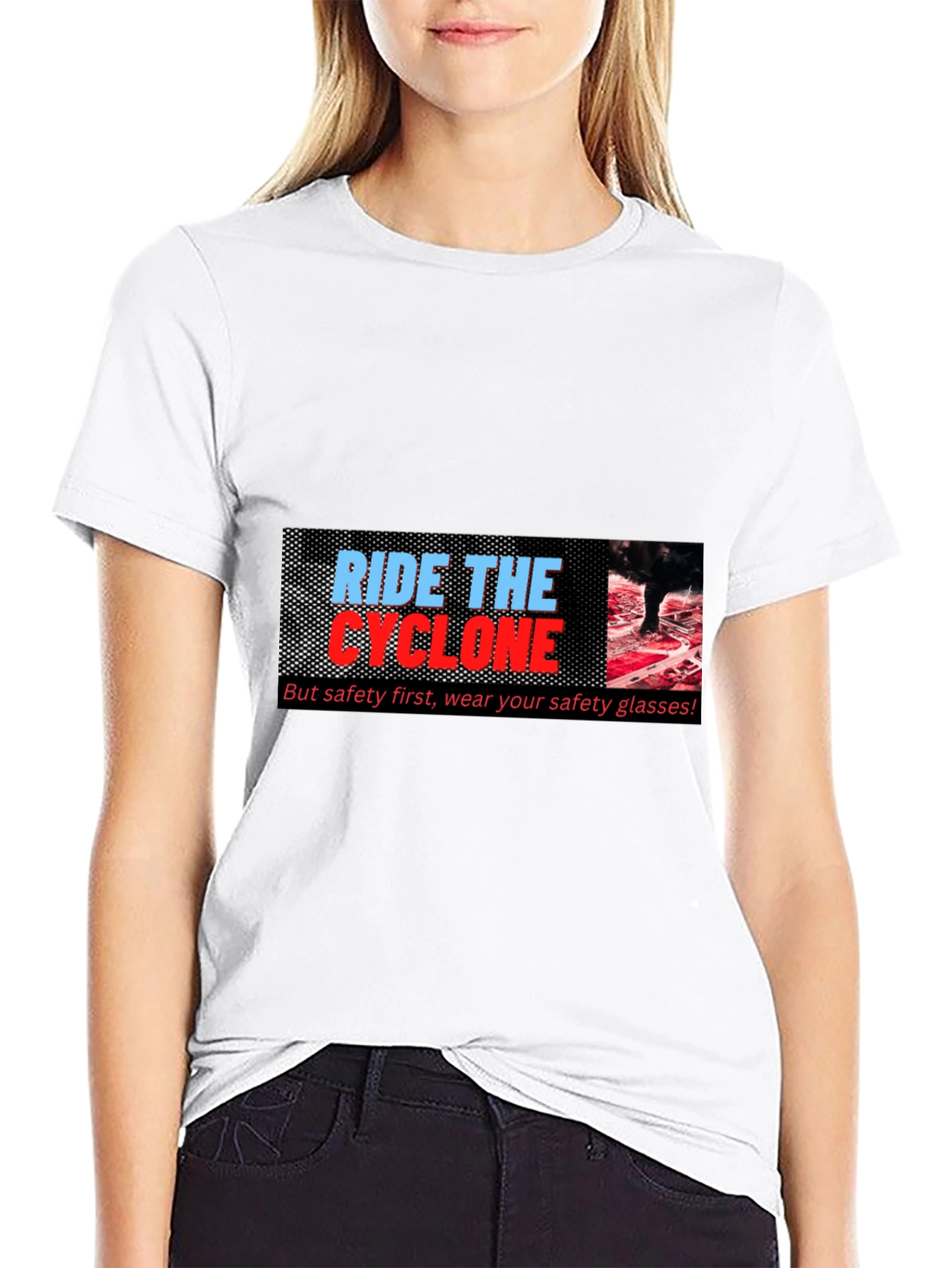 Ride the Cyclone Graphic T-Shirt - Safety First!