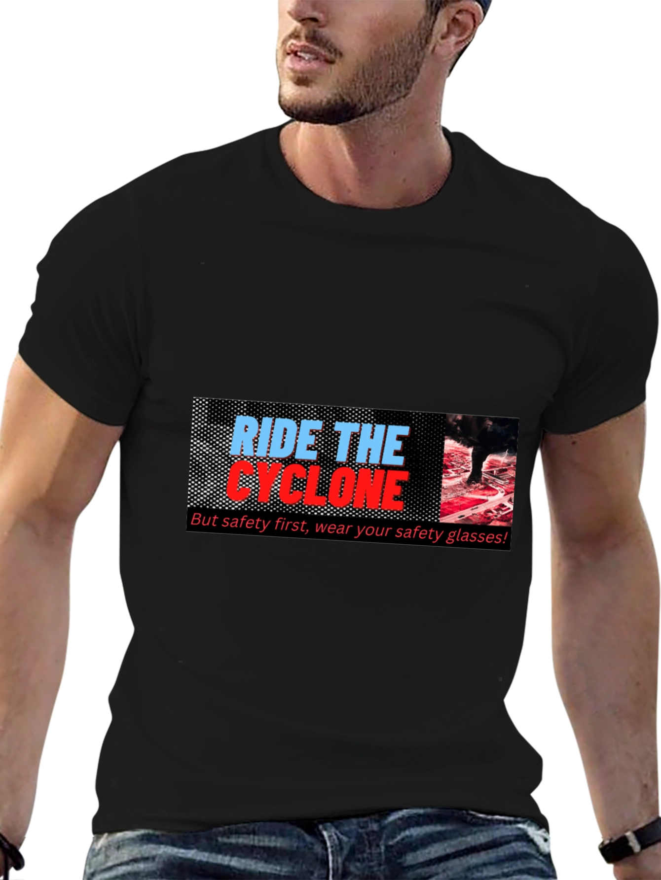 Ride the Cyclone Graphic T-Shirt - Safety First!