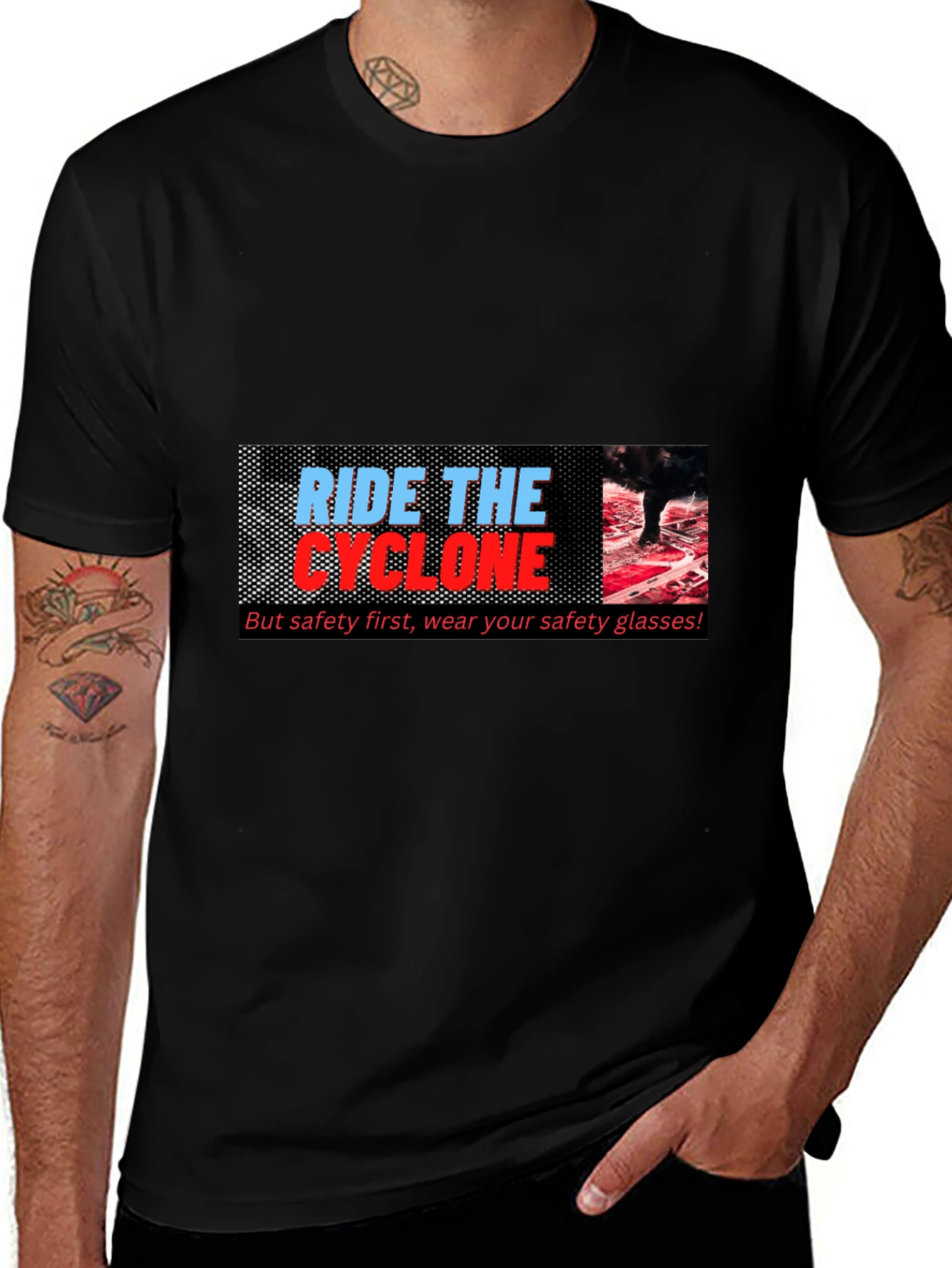 Ride the Cyclone Graphic T-Shirt - Safety First!