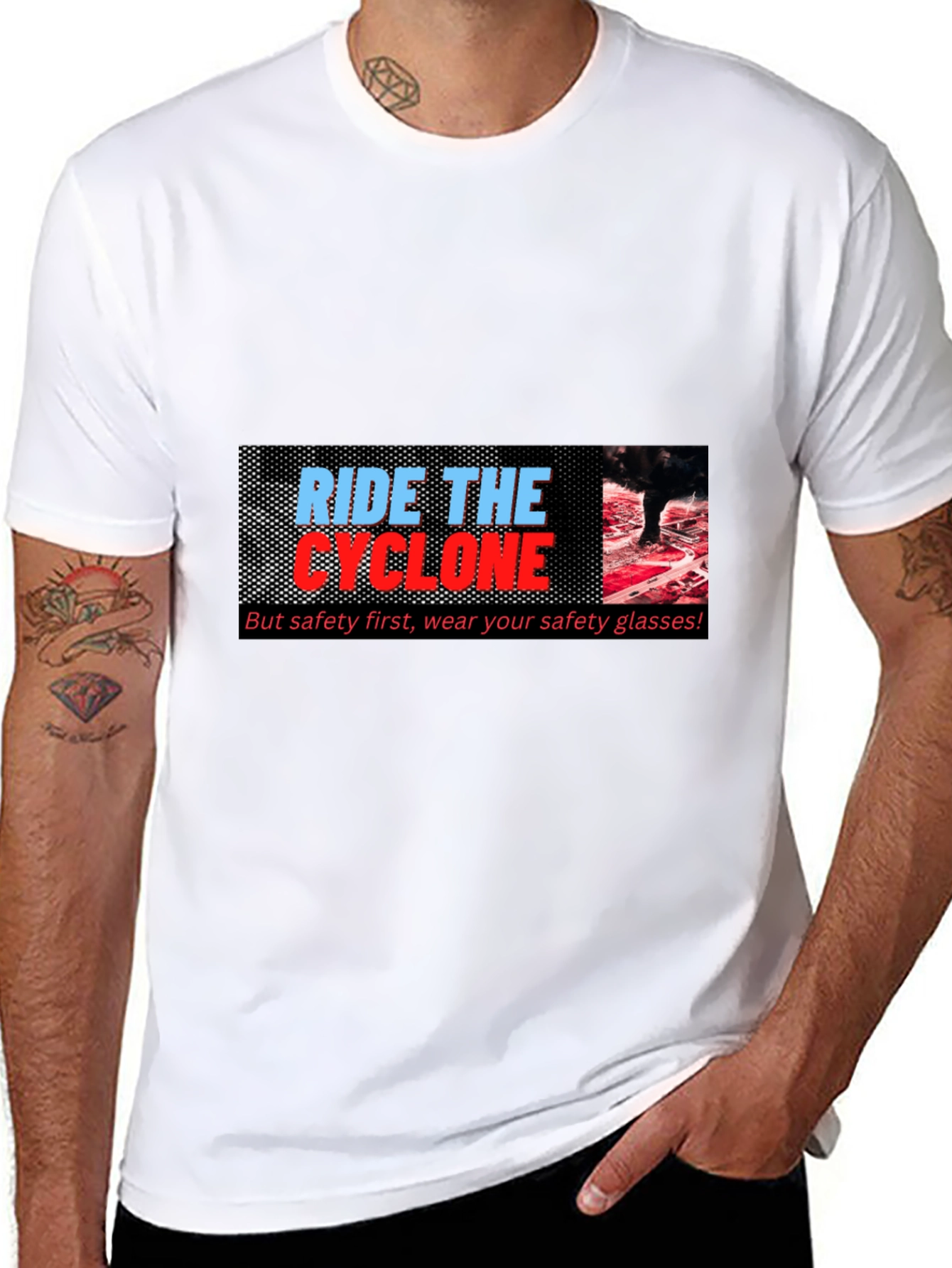 Ride the Cyclone Graphic T-Shirt - Safety First!