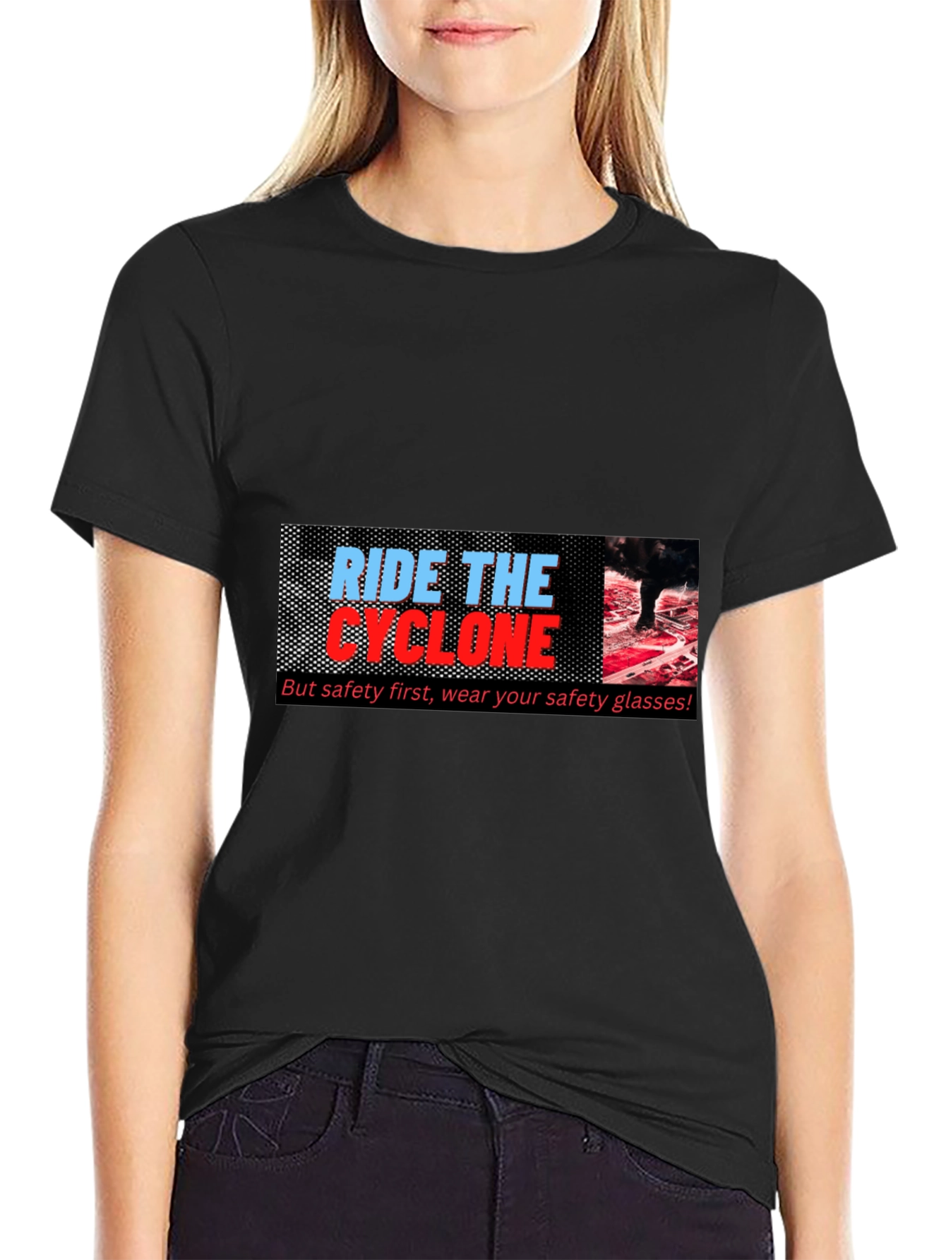 Ride the Cyclone Graphic T-Shirt - Safety First!