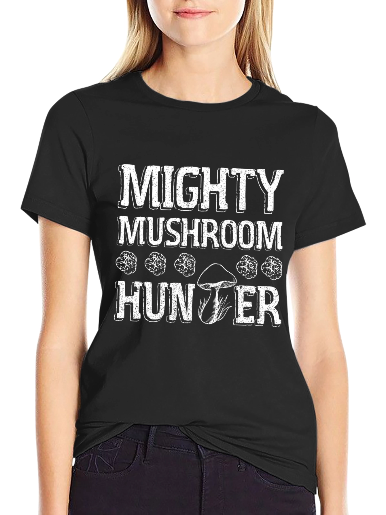 Mighty Mushroom Hunter Black T-Shirt