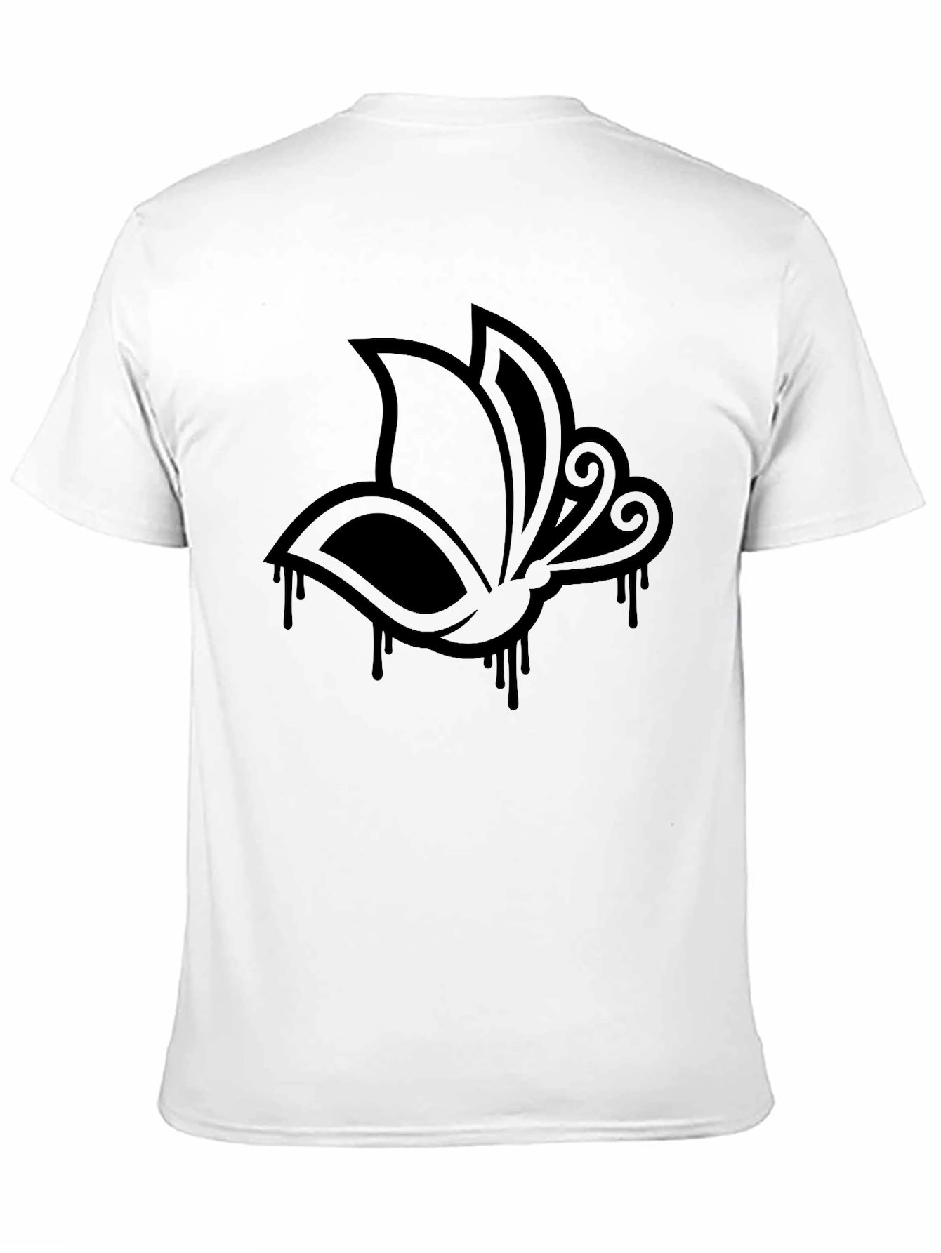 Abstract Butterfly Graphic Black T-Shirt