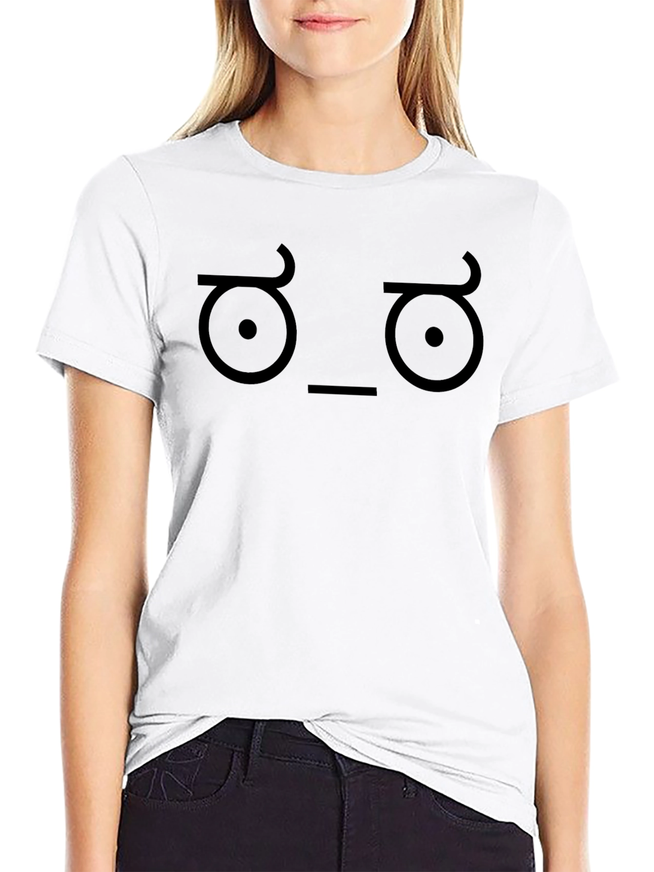 Doubtful Face Black T-Shirt - Express Yourself!