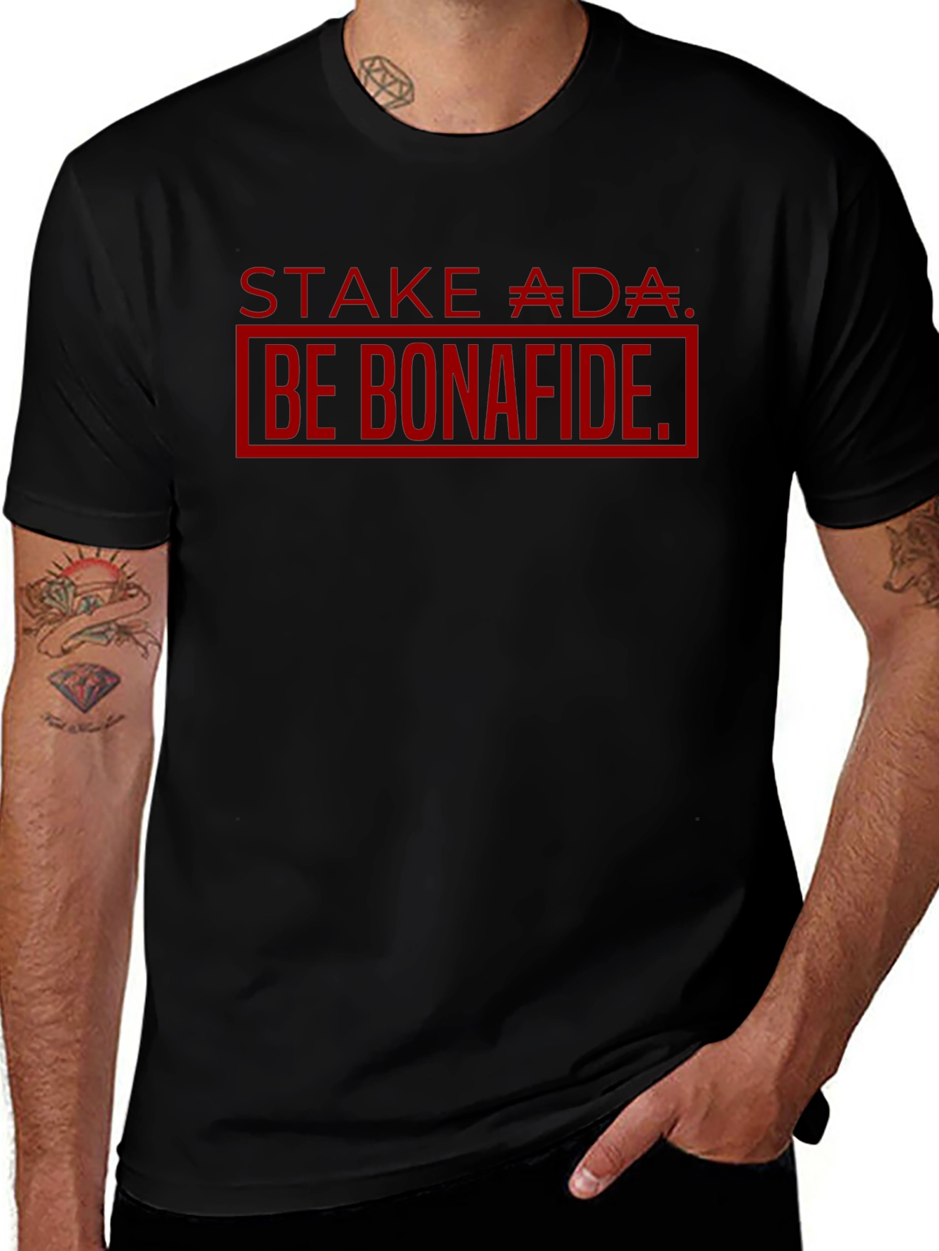 Stake ADA Be Bonafide Black T-Shirt