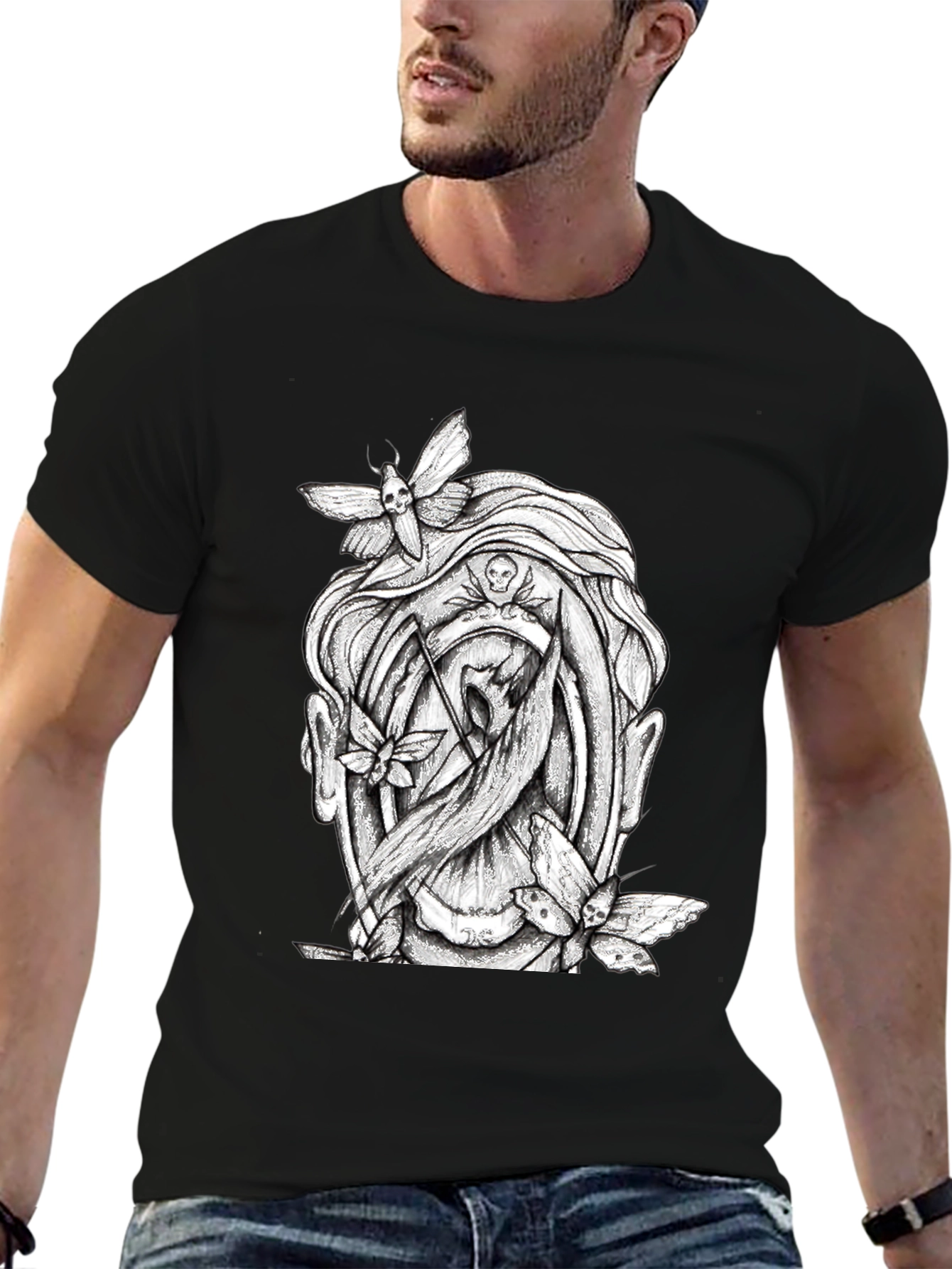 Grim Reaper & Moths Graphic Tee