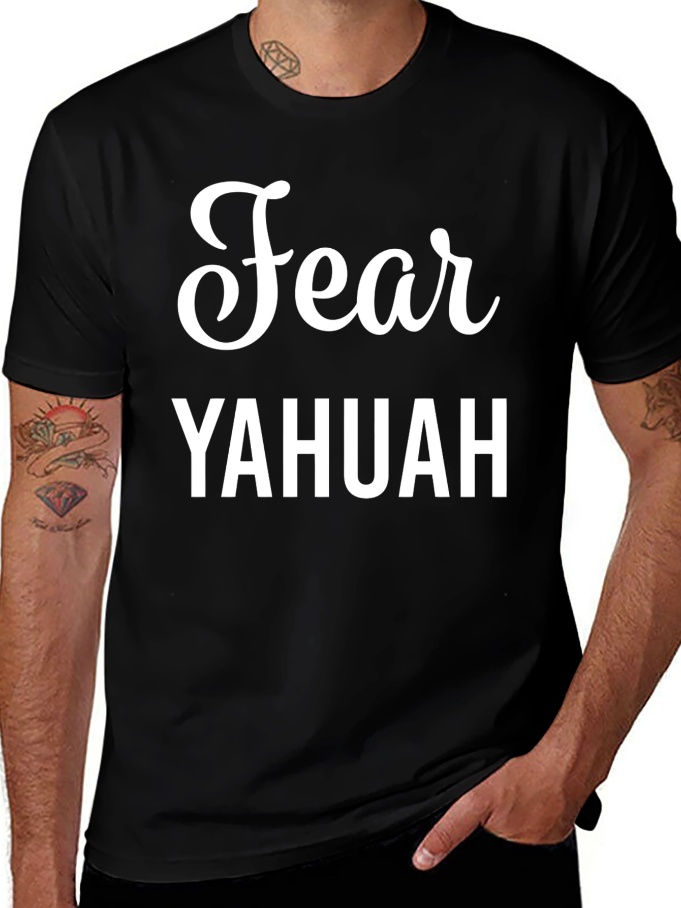 Fear YAHUAH Black T-Shirt - Christian Apparel