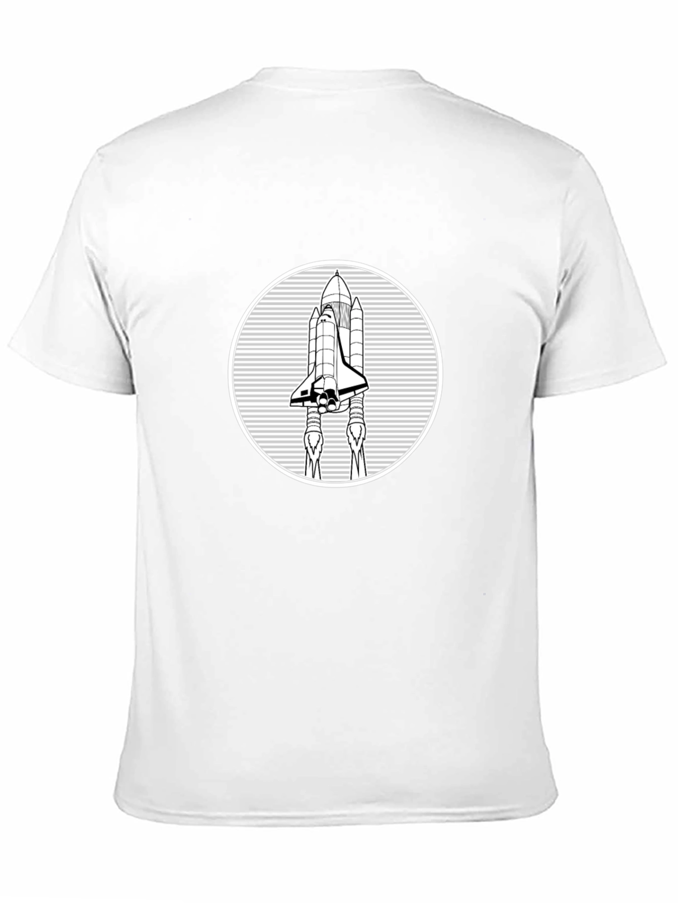 Space Shuttle Graphic Tee - Black Cotton T-Shirt