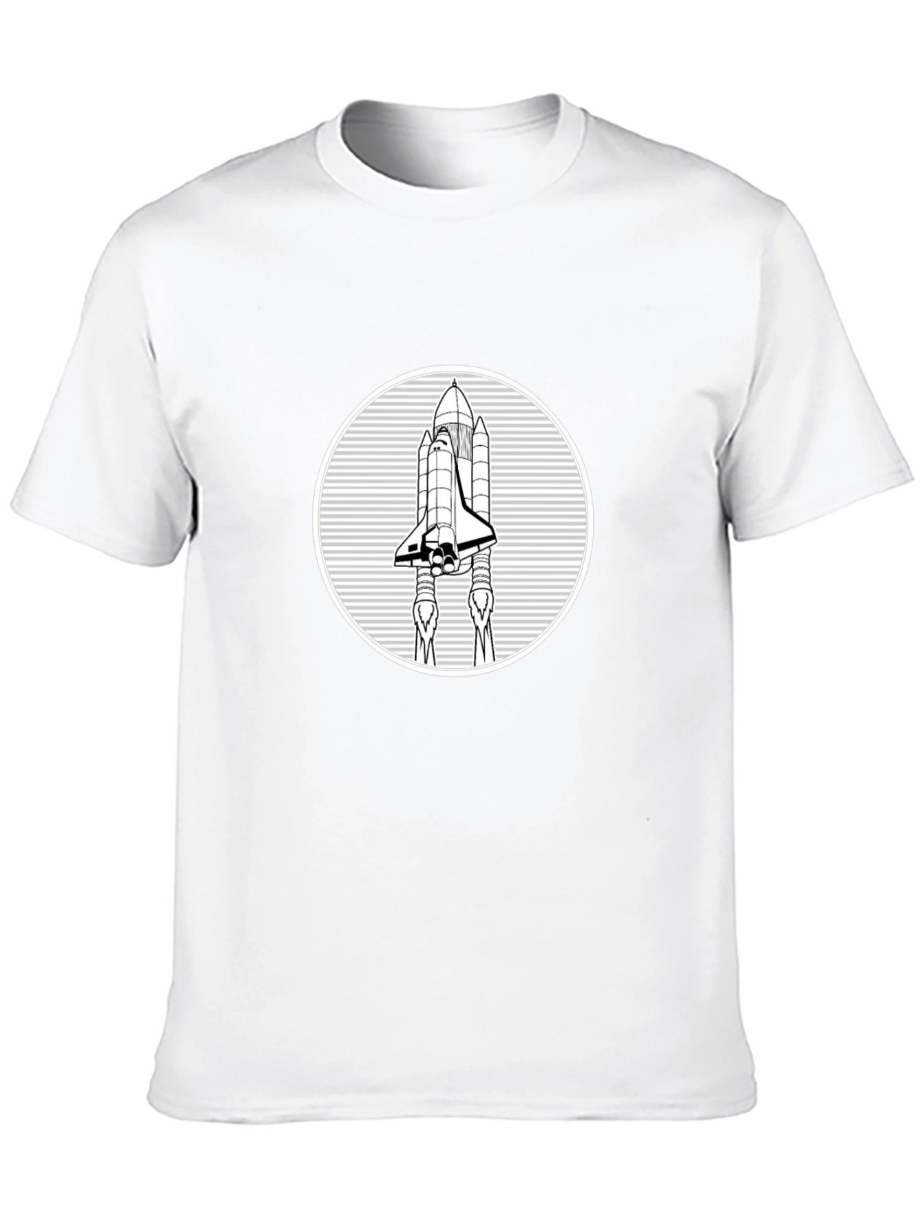 Space Shuttle Graphic Tee - Black Cotton T-Shirt