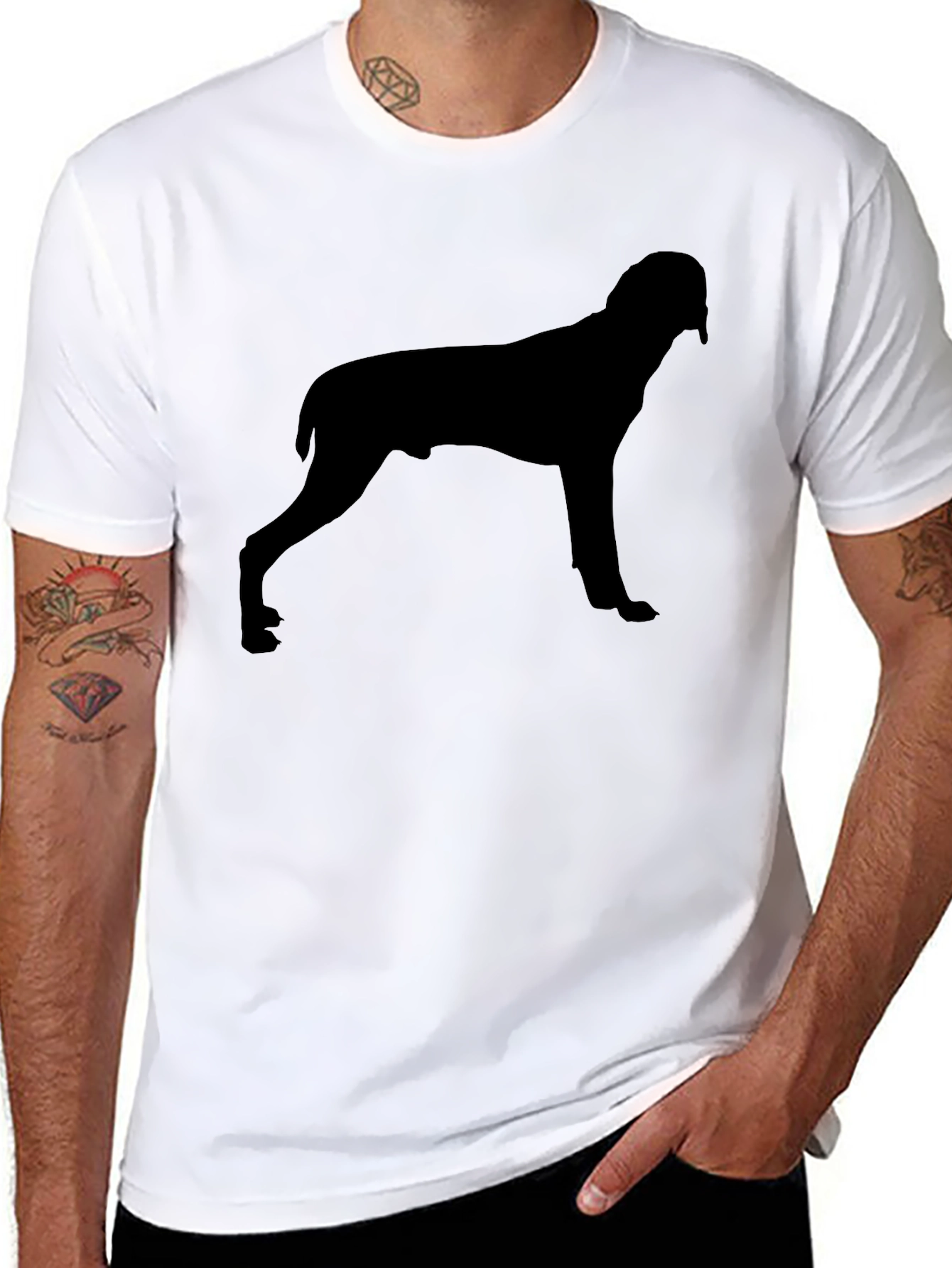 Dog Silhouette Black T-Shirt | Stylish Casual Tee