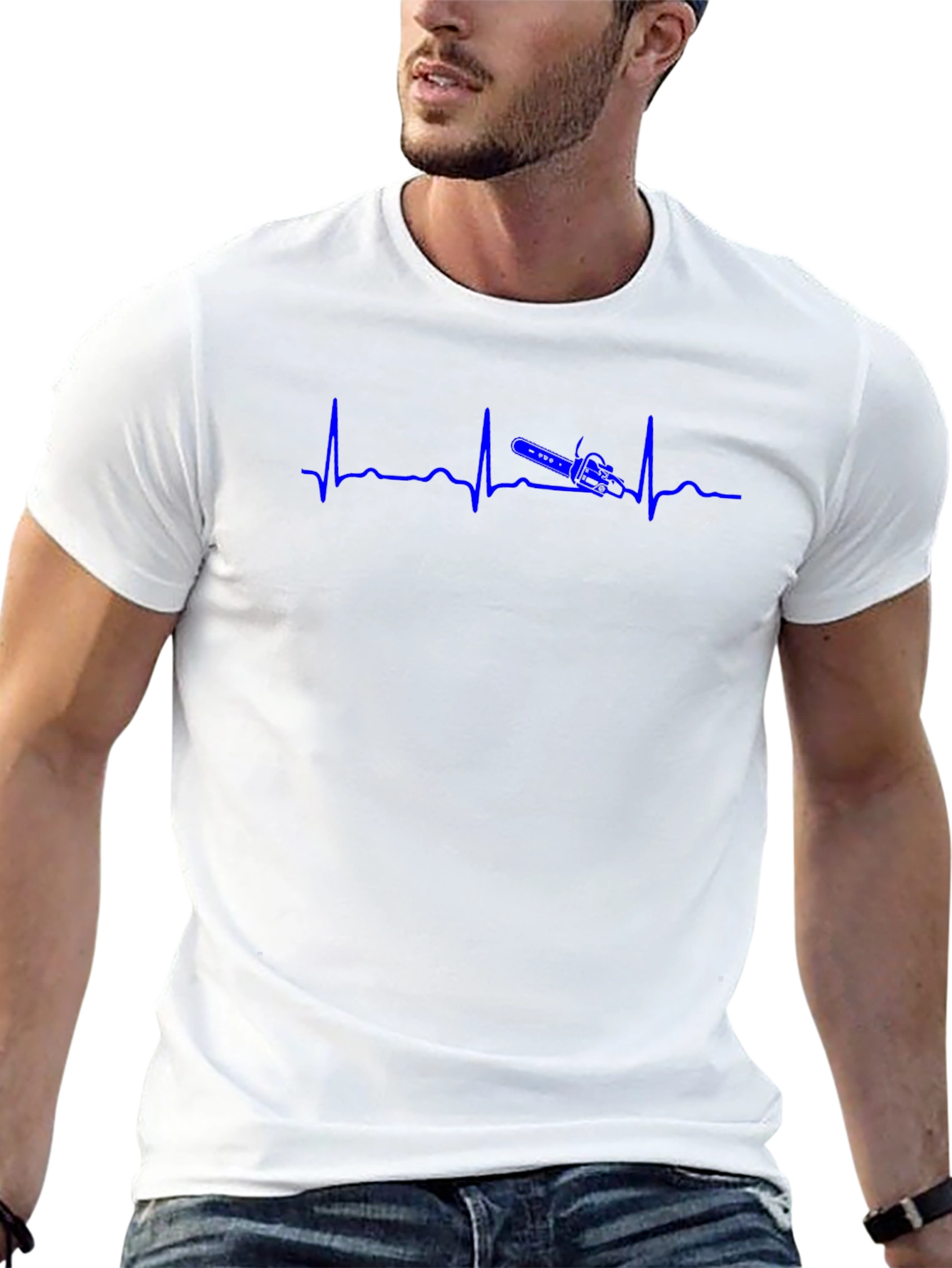 Heartbeat Chainsaw Black T-Shirt