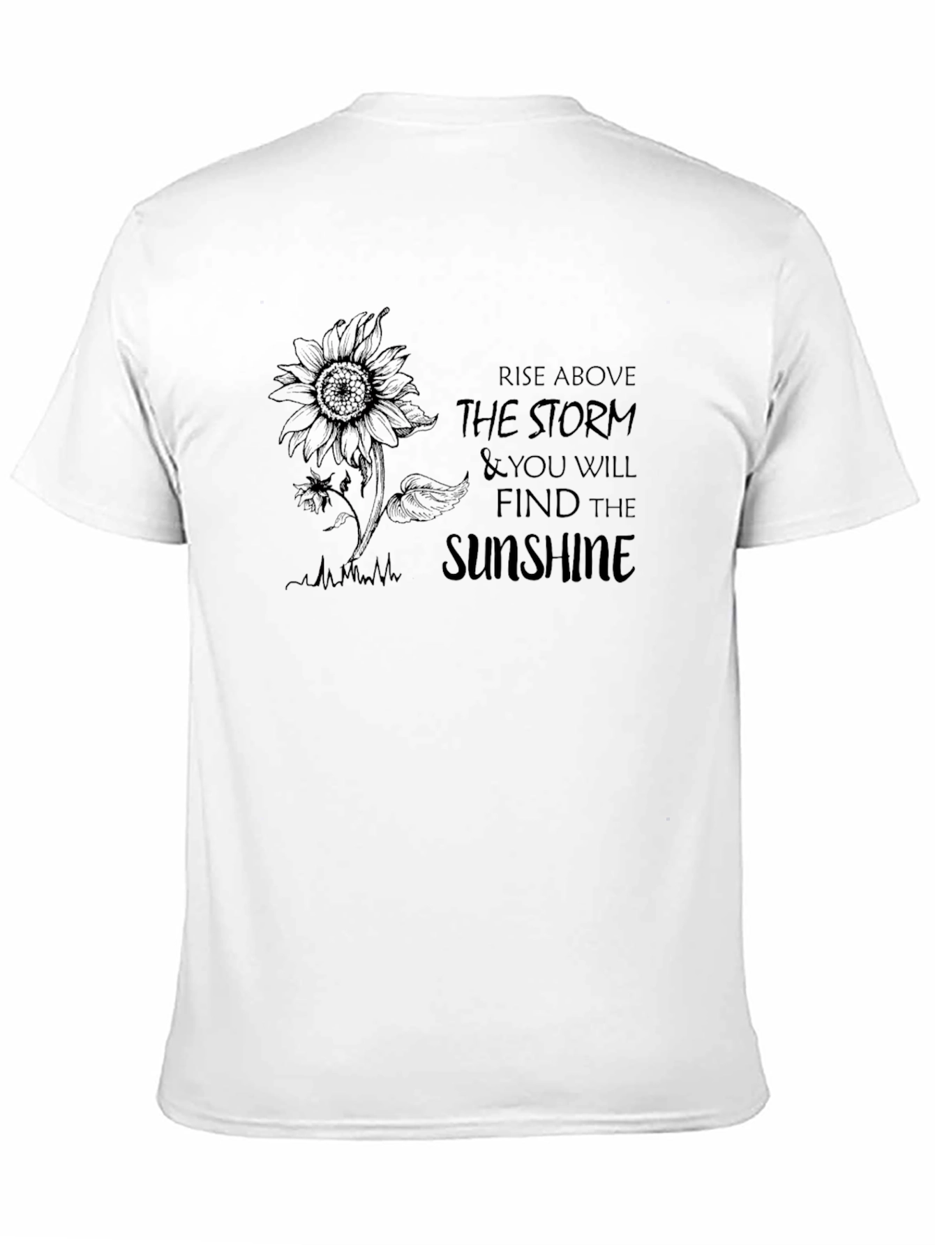 Rise Above Sunflower Graphic Tee - Black