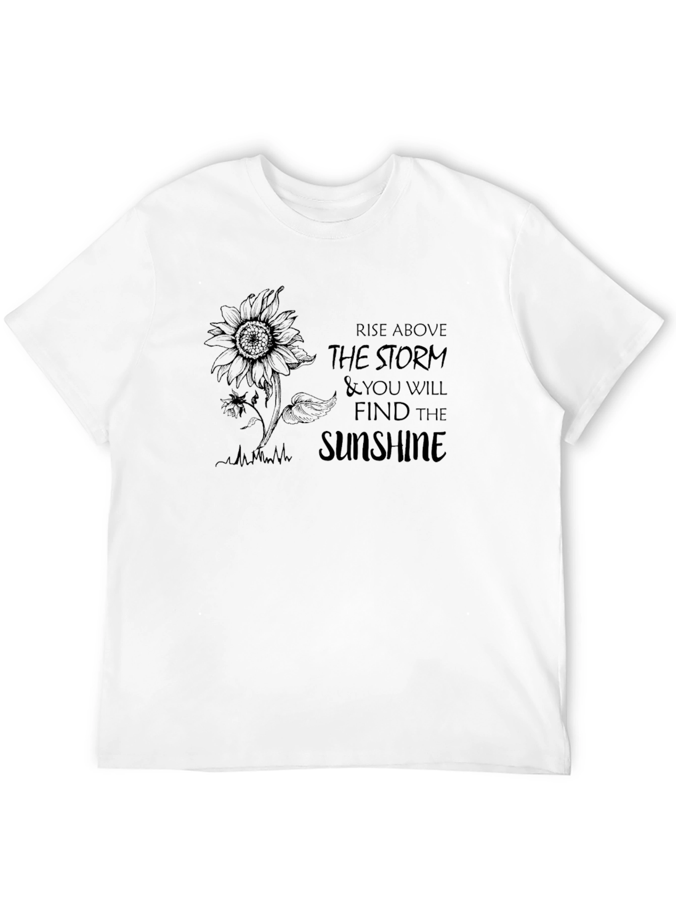 Rise Above Sunflower Graphic Tee - Black