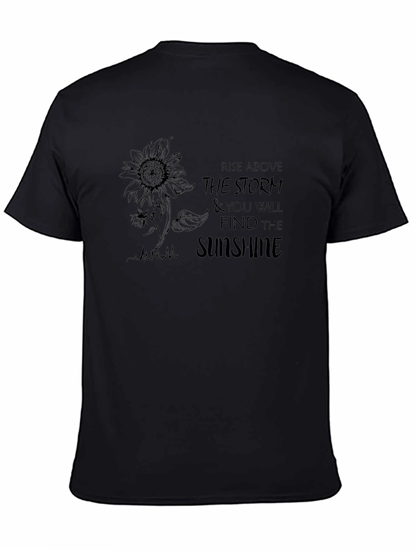 Rise Above Sunflower Graphic Tee - Black