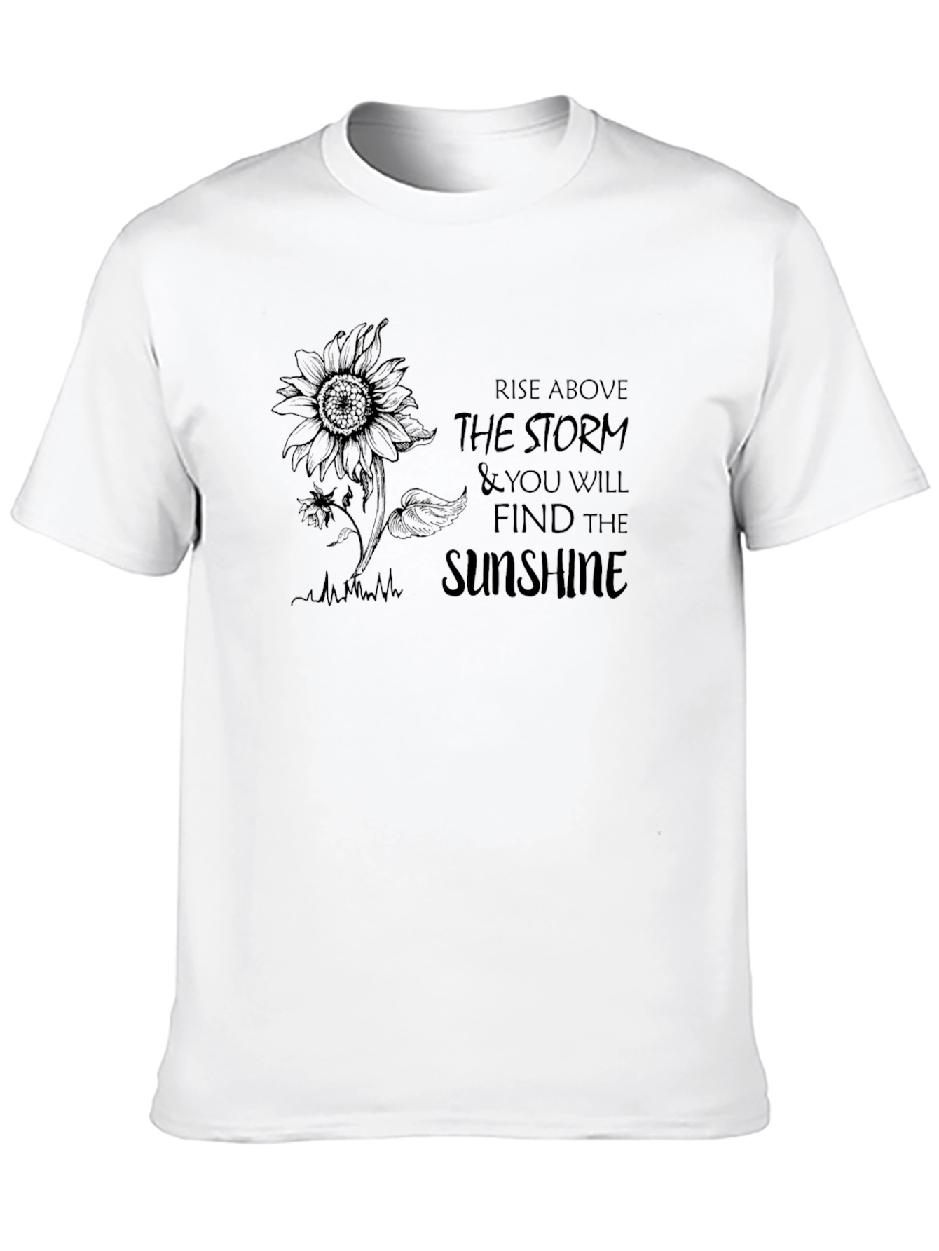 Rise Above Sunflower Graphic Tee - Black