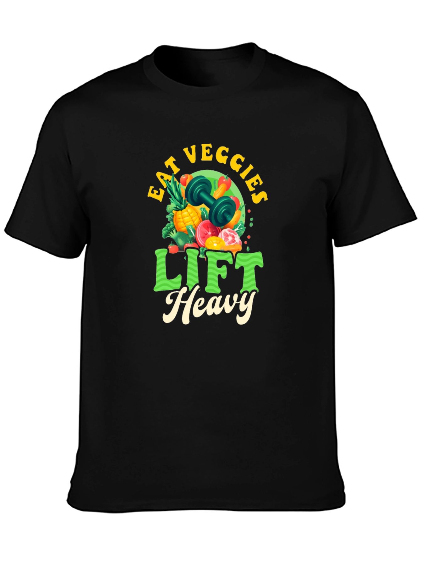 Eat Veggies Lift Heavy T-Shirt - Black