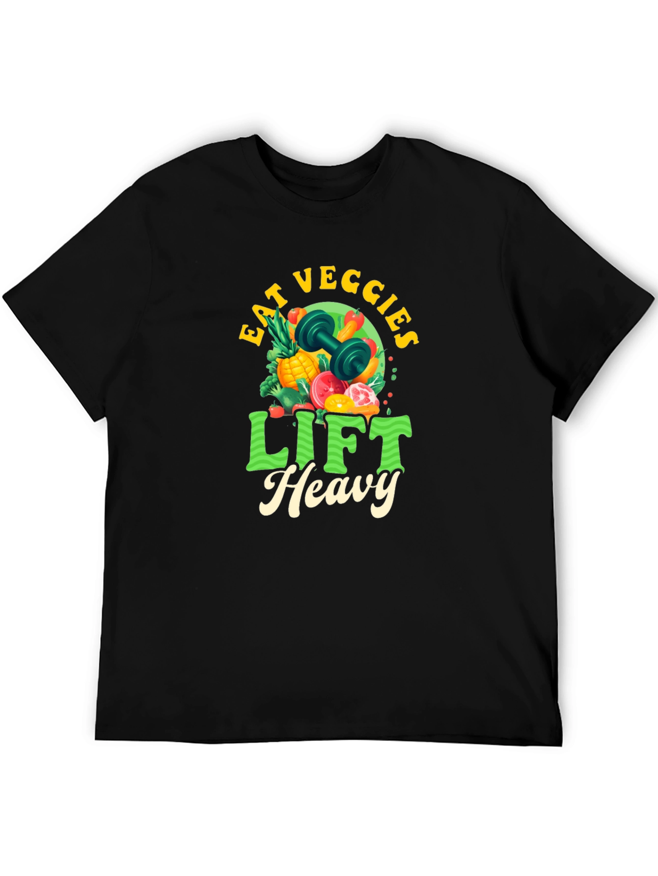 Eat Veggies Lift Heavy T-Shirt - Black