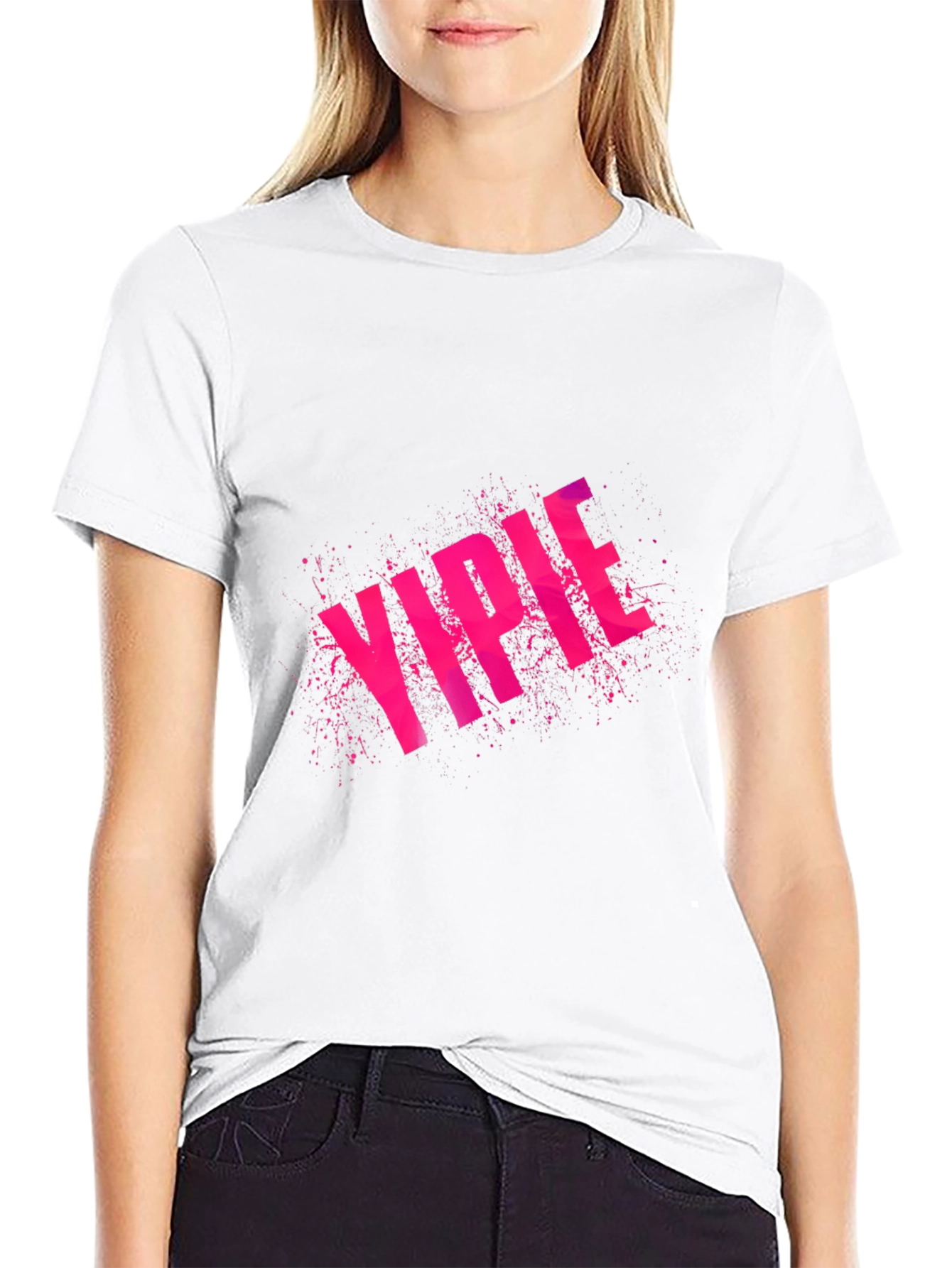 YIPEE Graphic Tee - Funky Pink Design