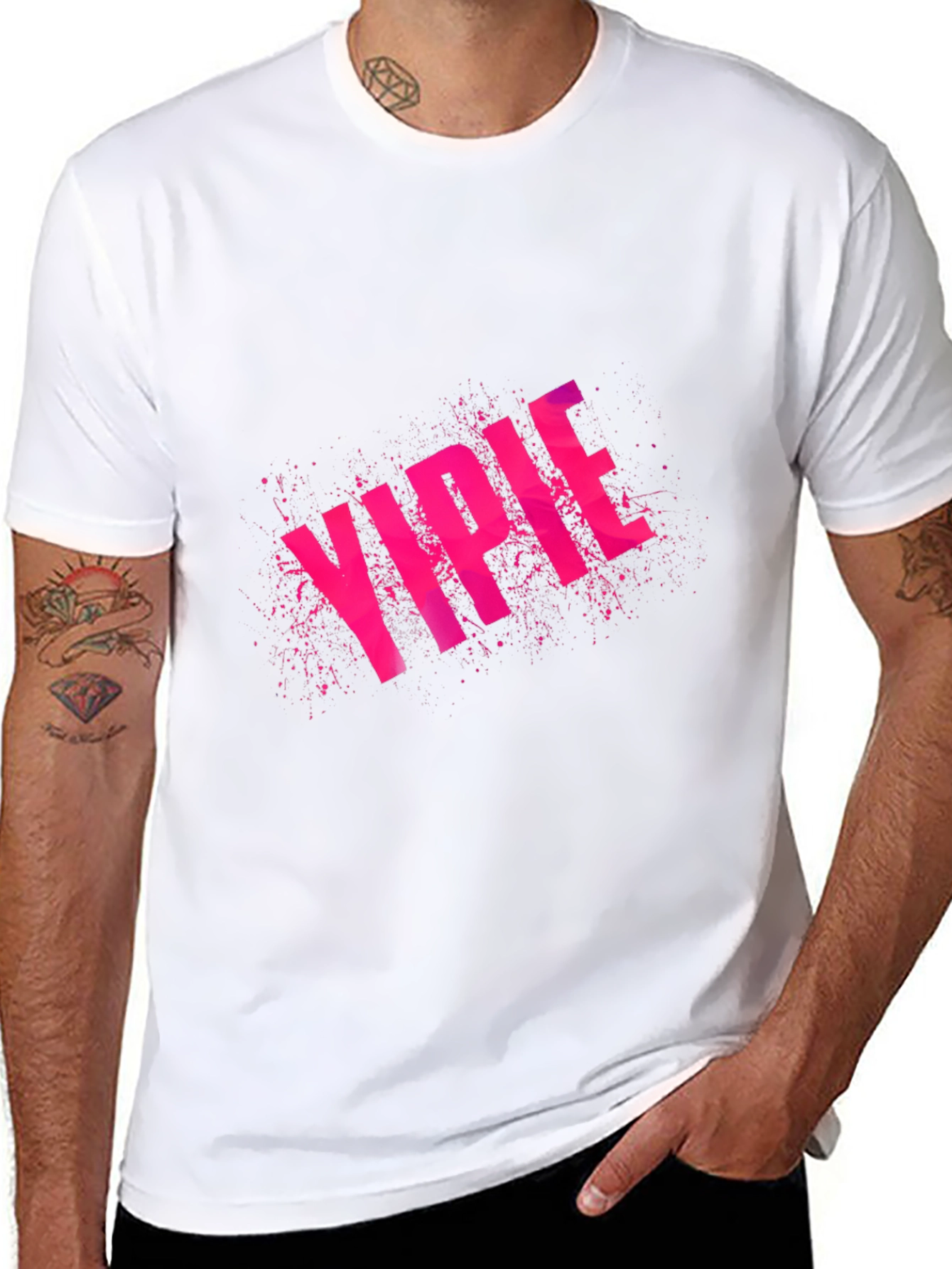 YIPEE Graphic Tee - Funky Pink Design