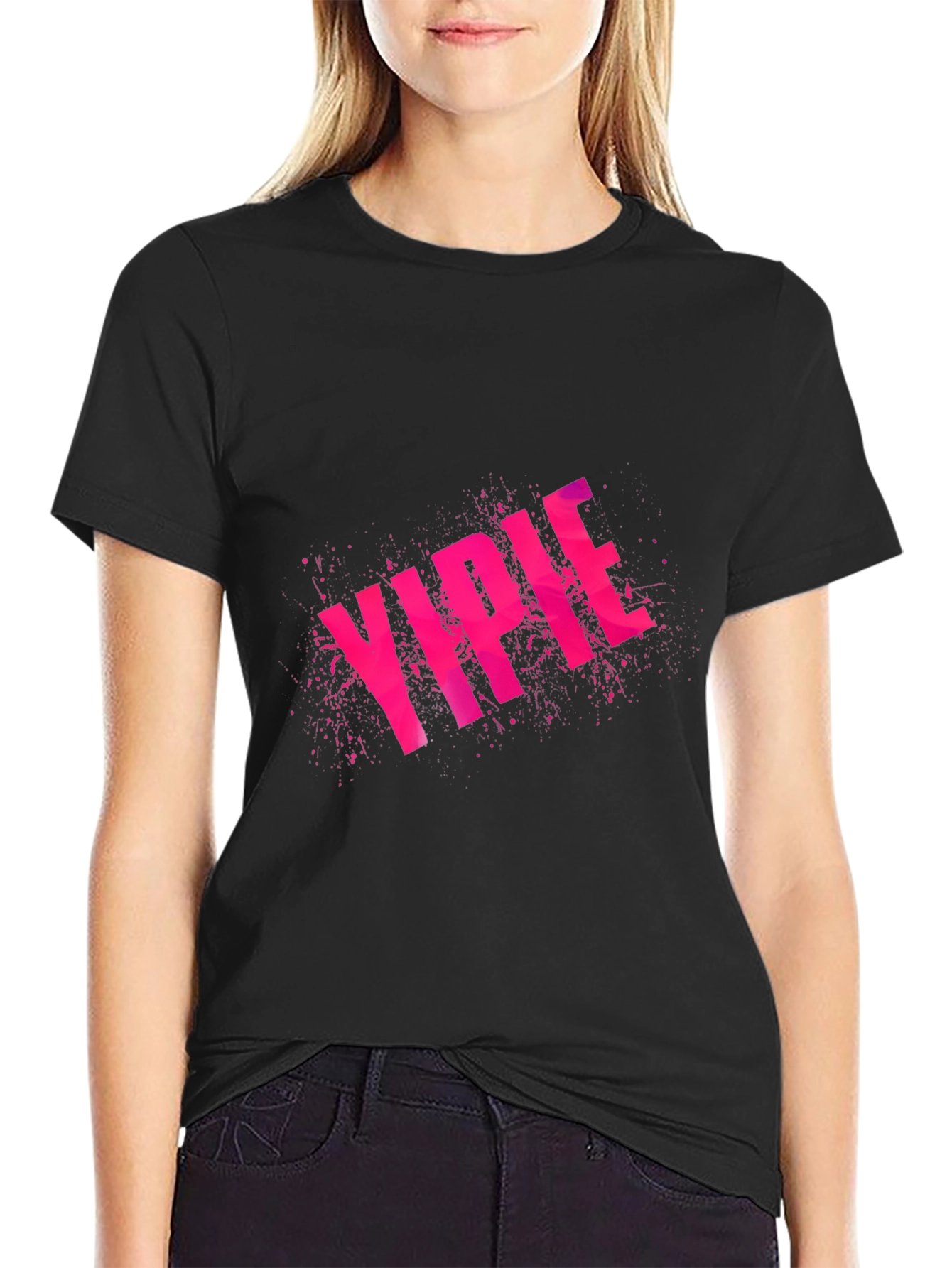 YIPEE Graphic Tee - Funky Pink Design