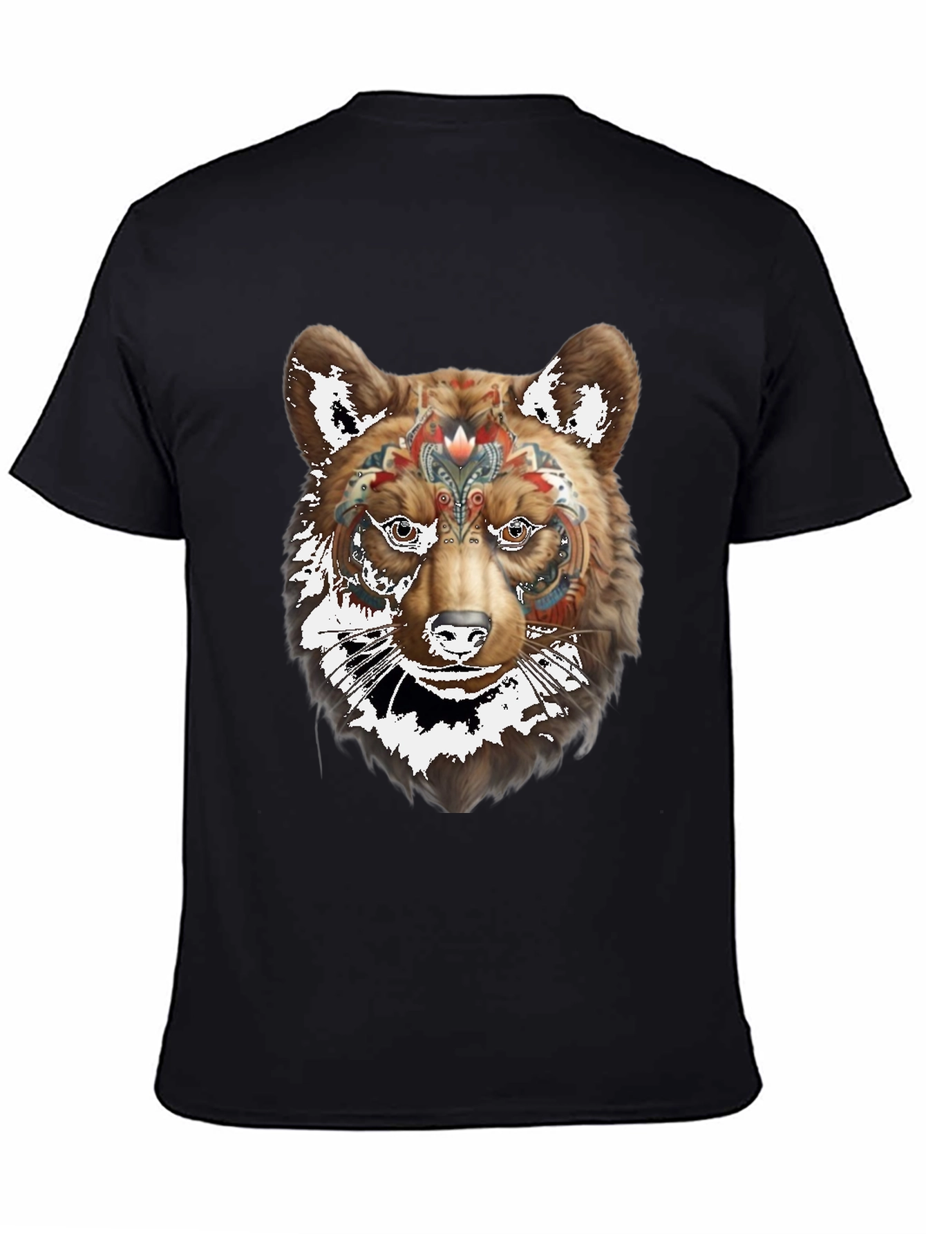 Bear Graphic Black T-Shirt - Stylish Animal Design