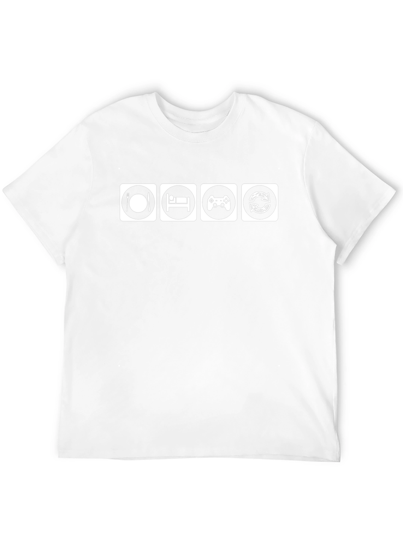 Eat Sleep Game Repeat Mens Black Graphic Tee