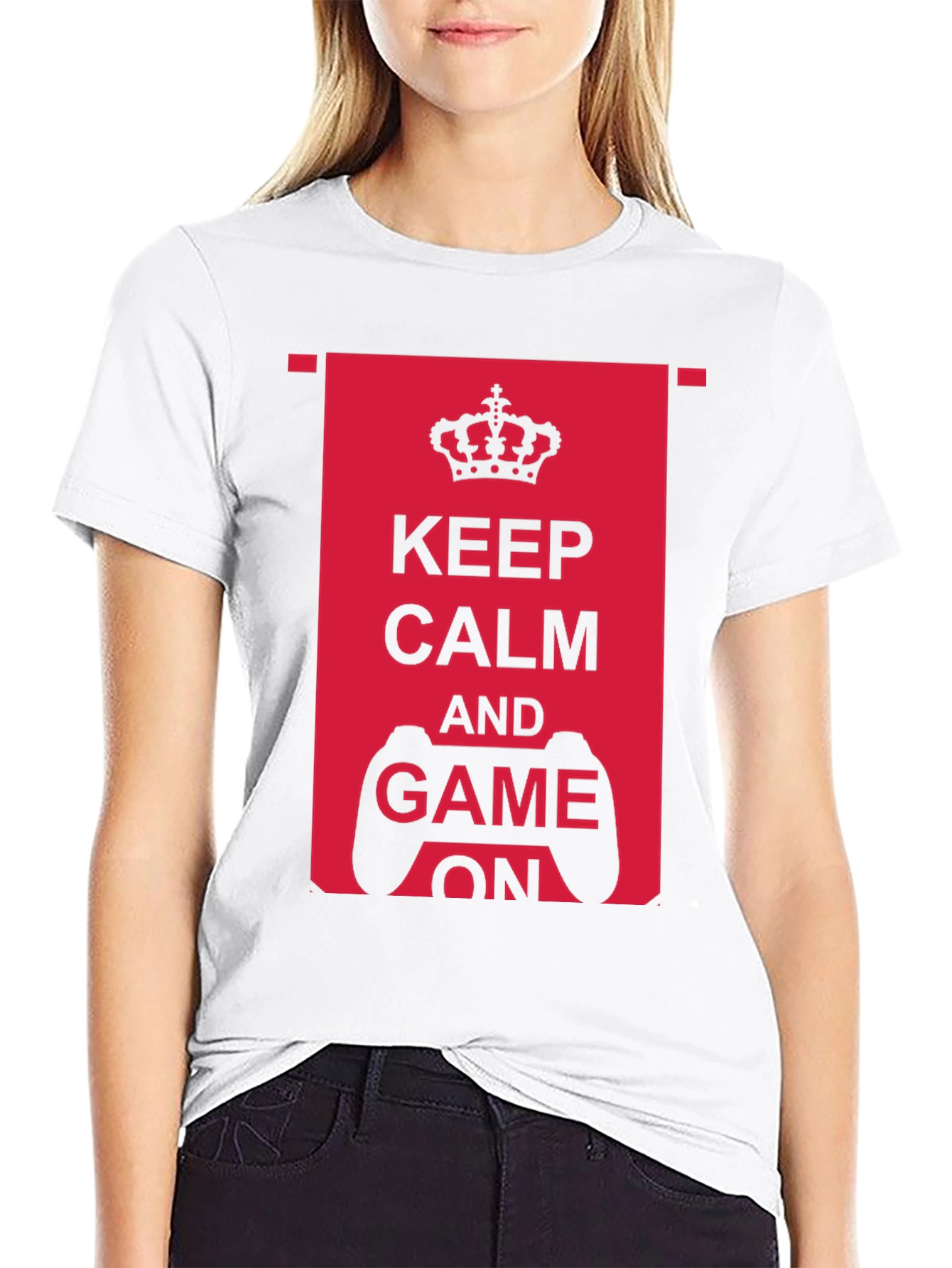 Keep Calm and Game On Black T-Shirt
