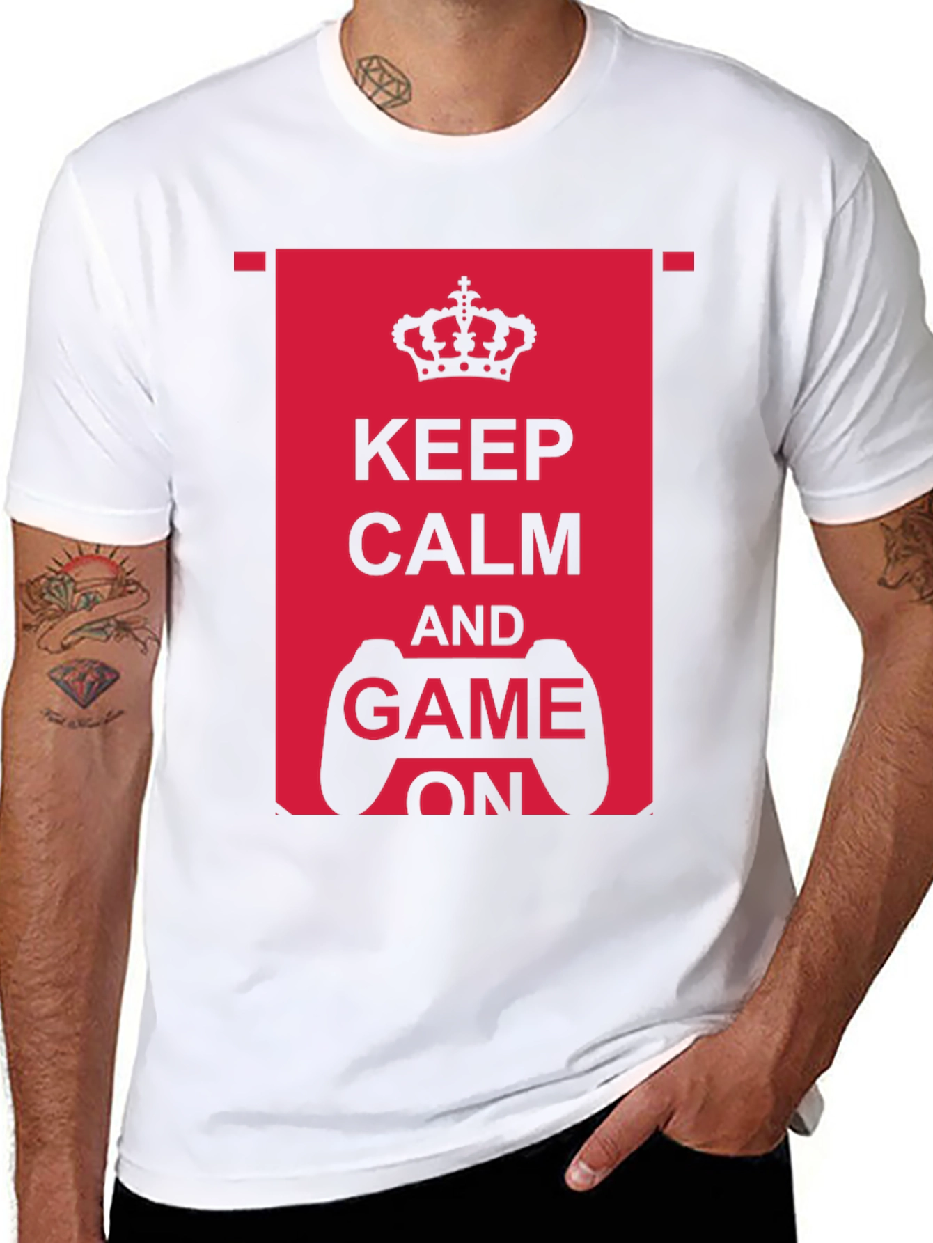 Keep Calm and Game On Black T-Shirt