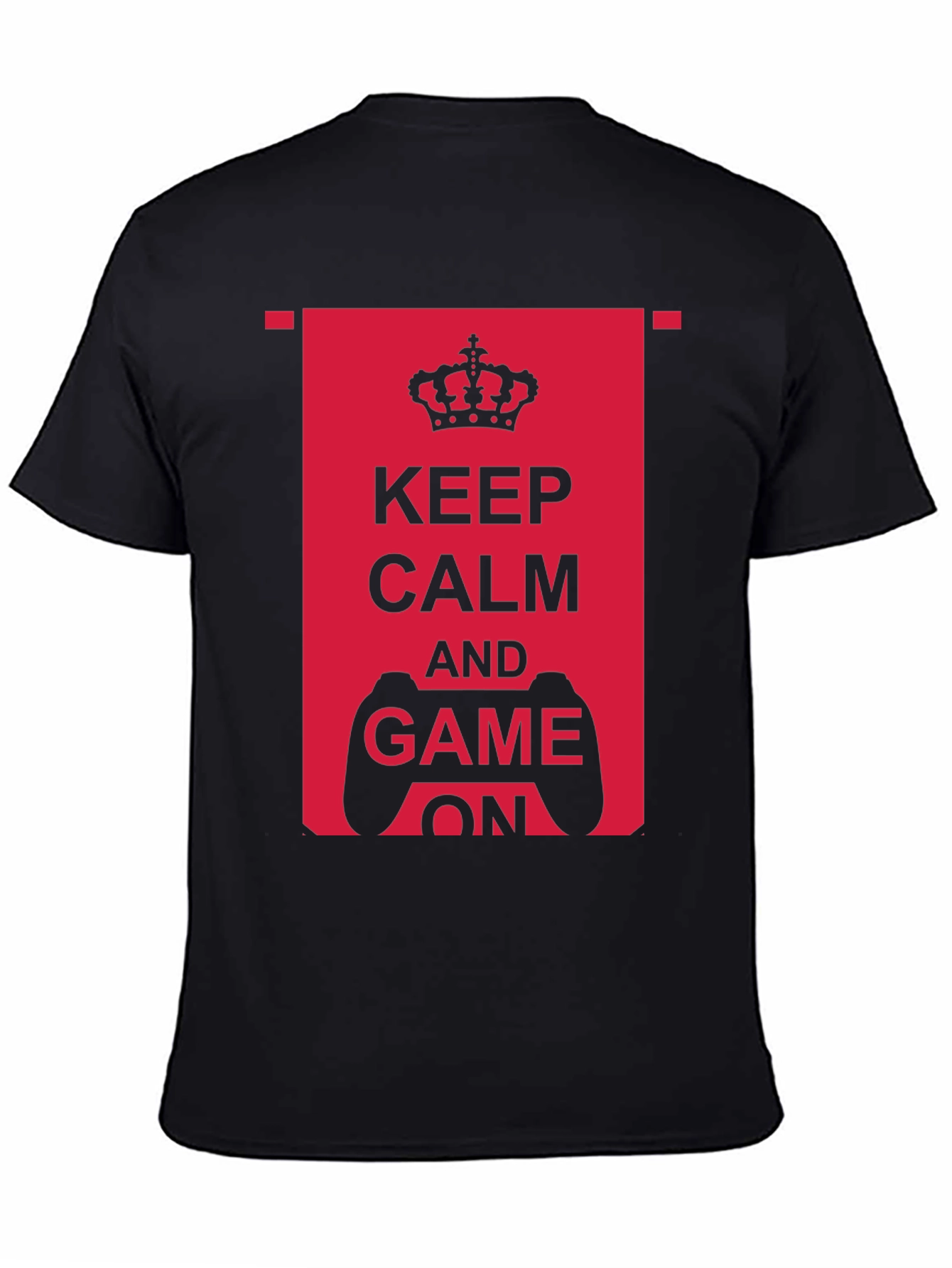 Keep Calm and Game On Black T-Shirt