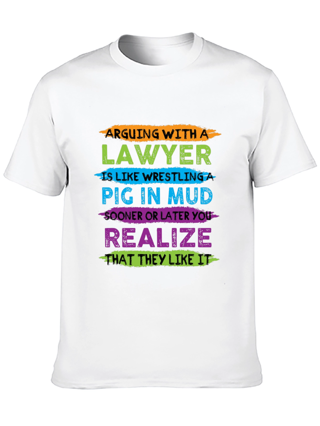 Lawyer Pig in Mud Graphic T-Shirt
