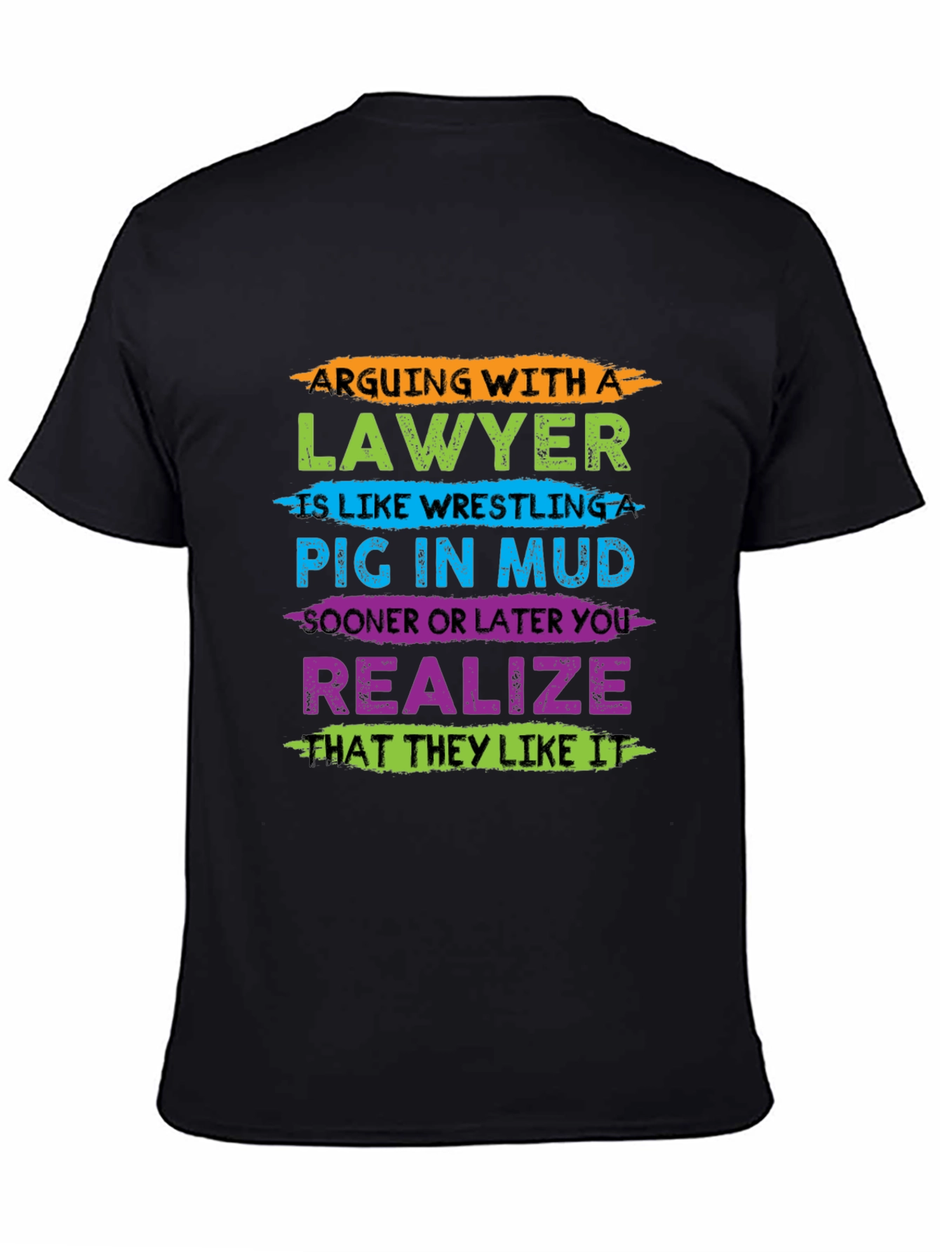 Lawyer Pig in Mud Graphic T-Shirt